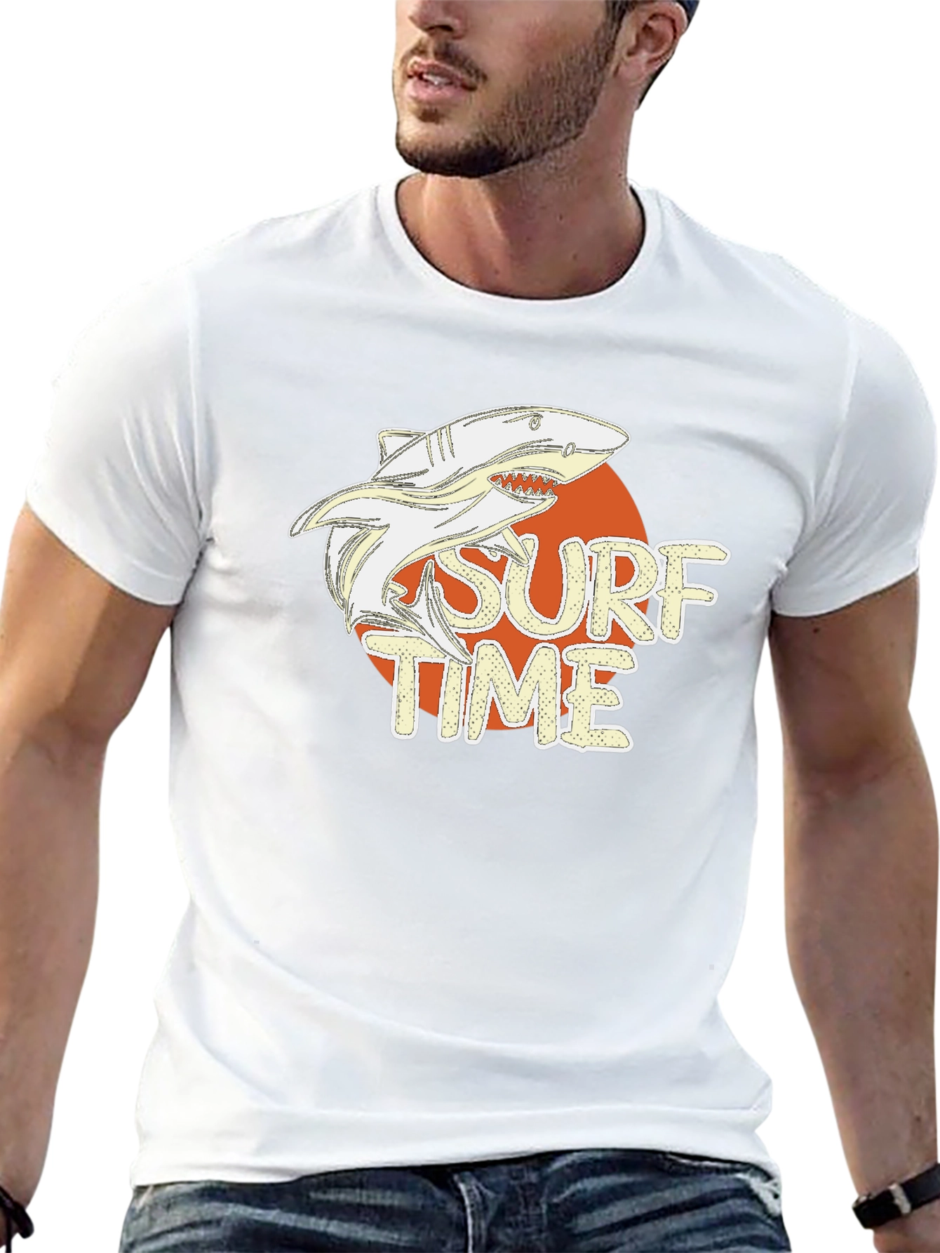 Surf Time Shark Graphic Tee - Black