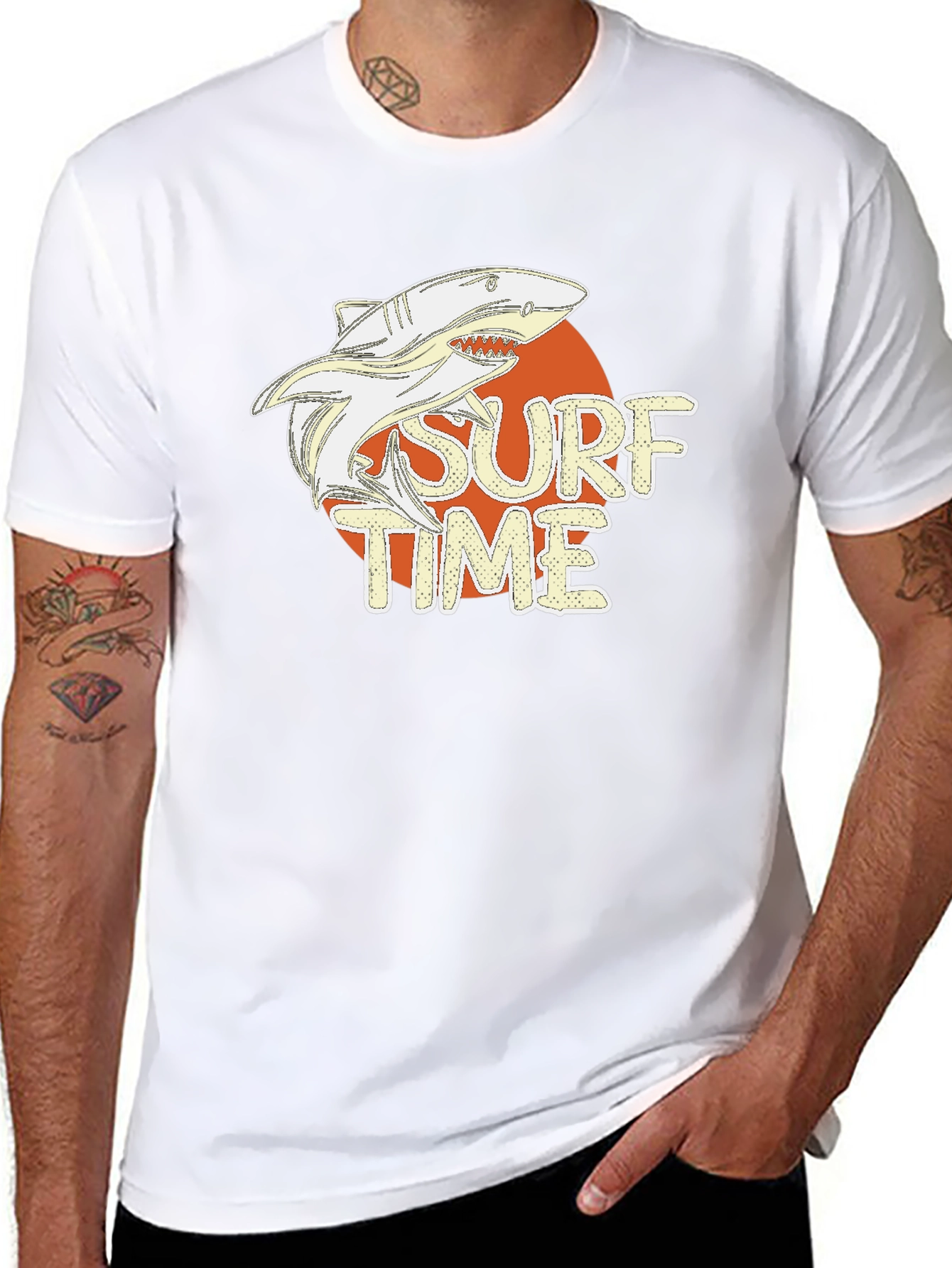 Surf Time Shark Graphic Tee - Black