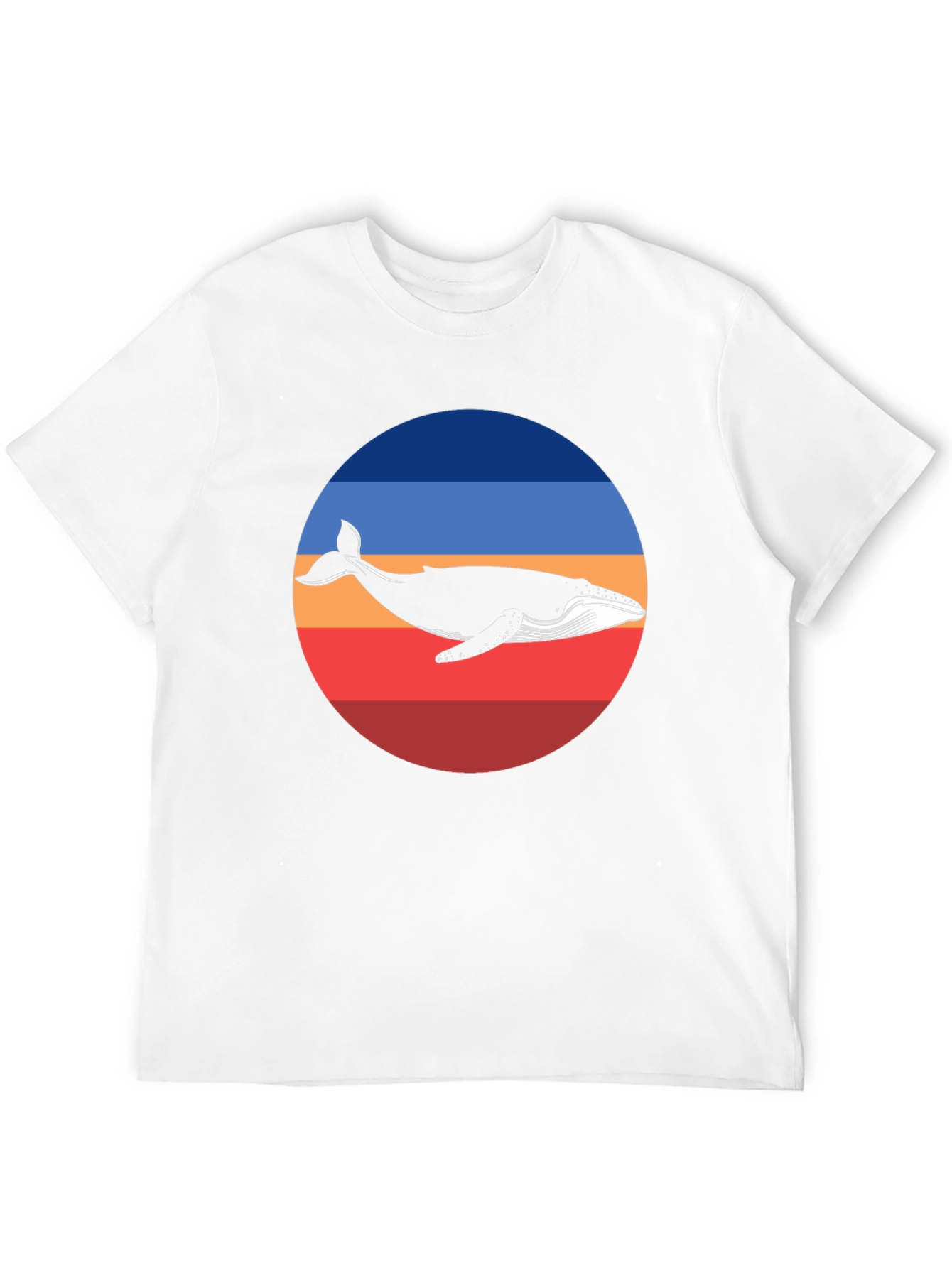 Whale Graphic Print Crew Neck T-Shirt