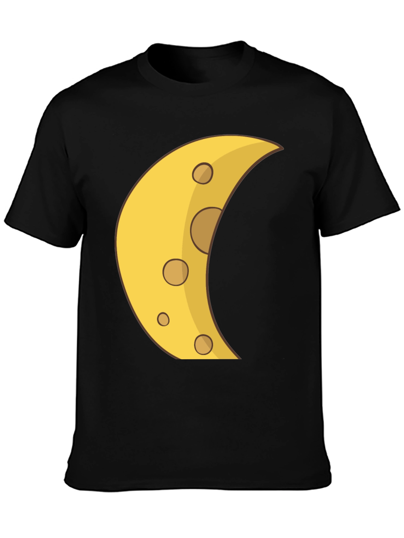 Cheese Moon Graphic Tee - Black Cotton T-Shirt