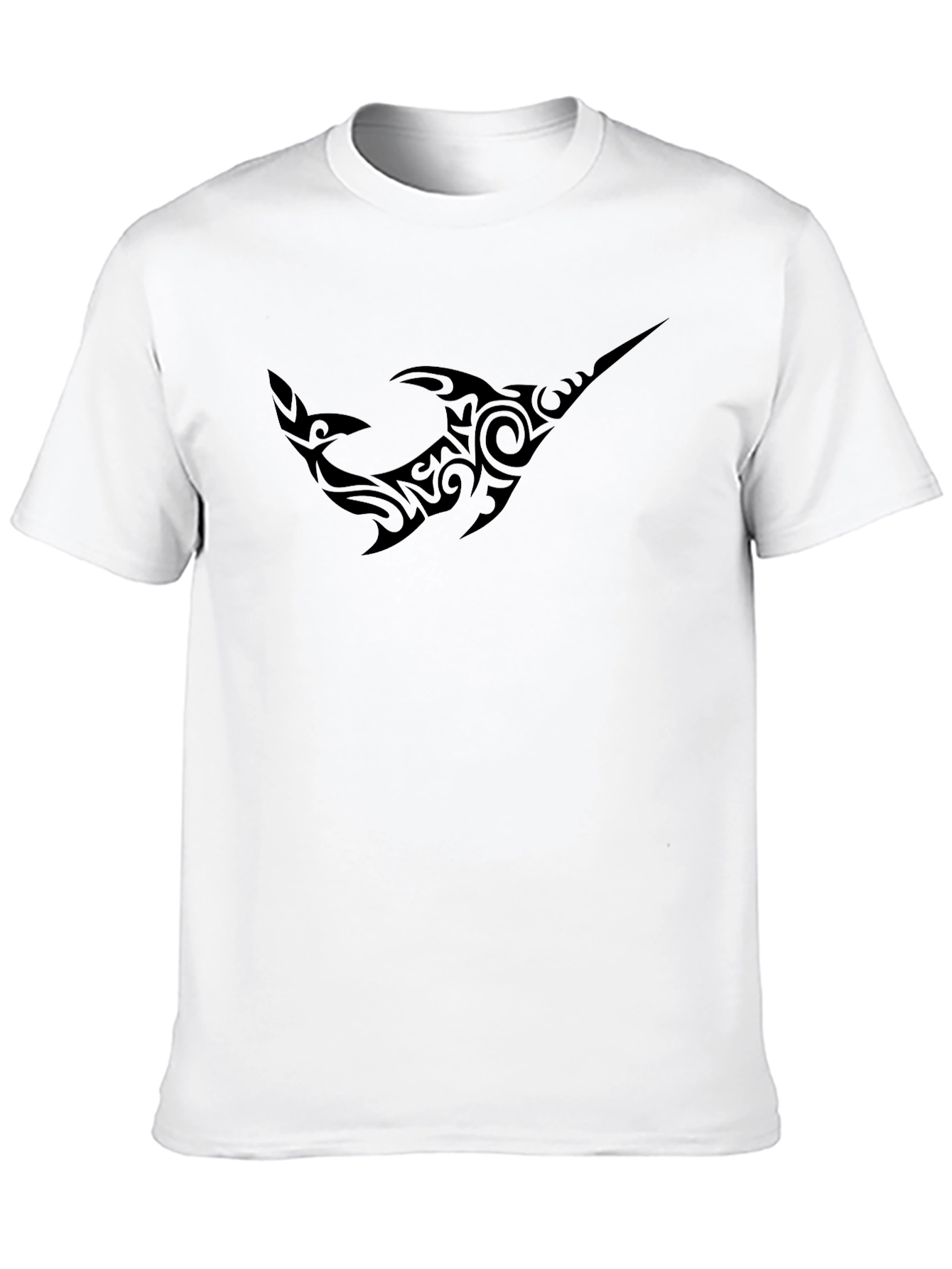 Tribal Shark Graphic Black T-Shirt