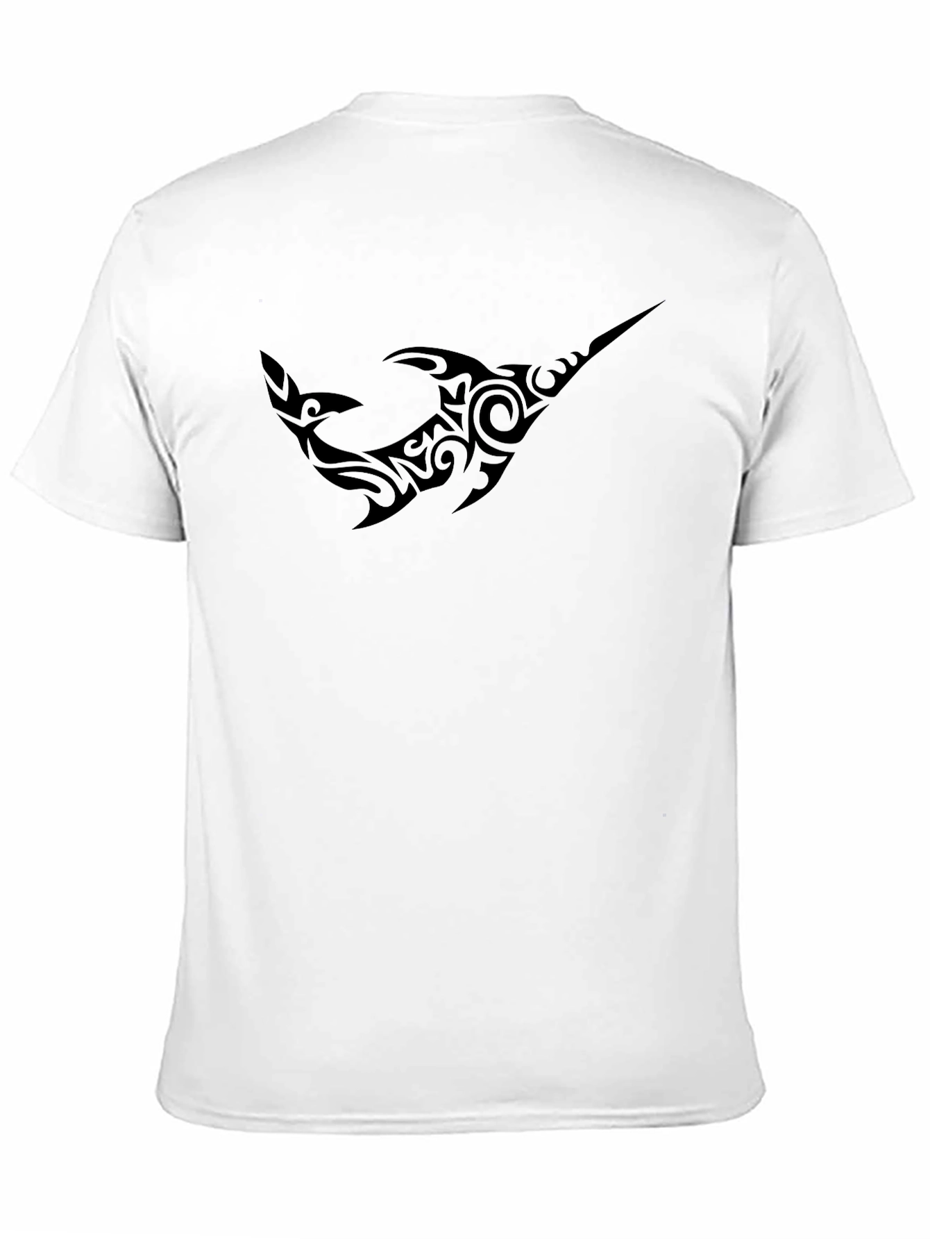 Tribal Shark Graphic Black T-Shirt