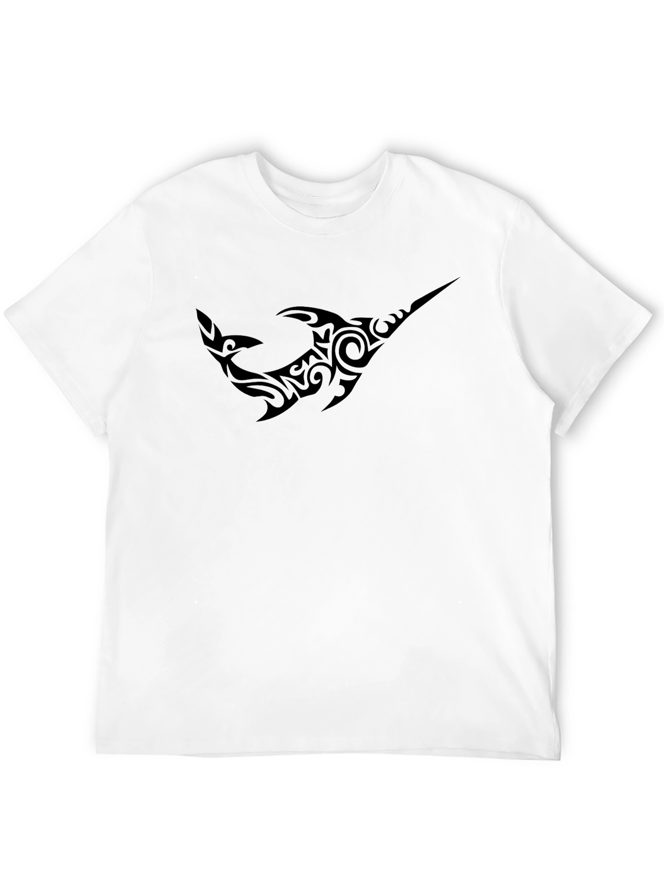 Tribal Shark Graphic Black T-Shirt