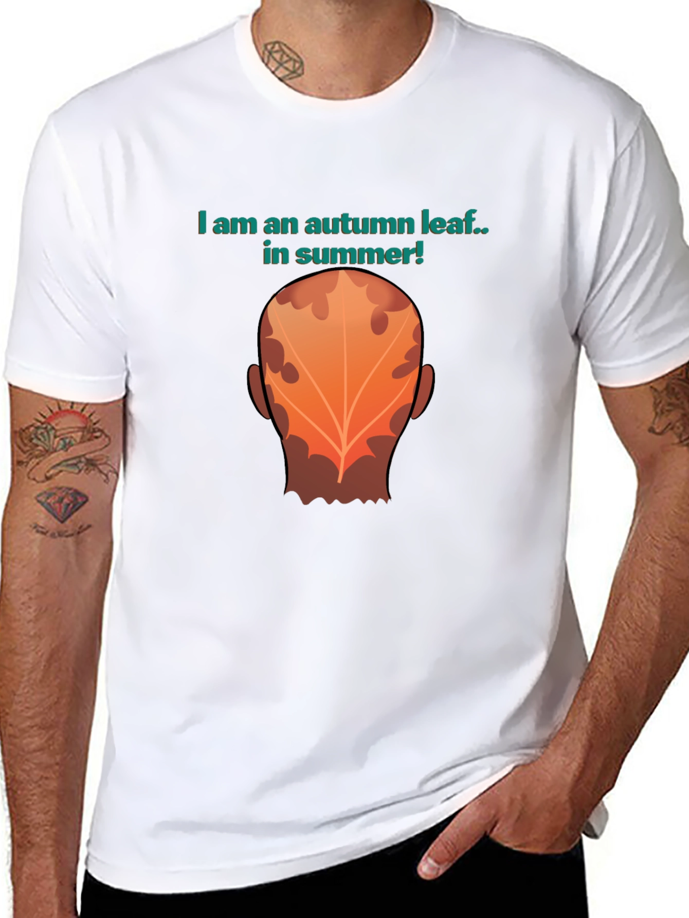 Autumn Leaf Summer Tee - Funny Graphic T-Shirt
