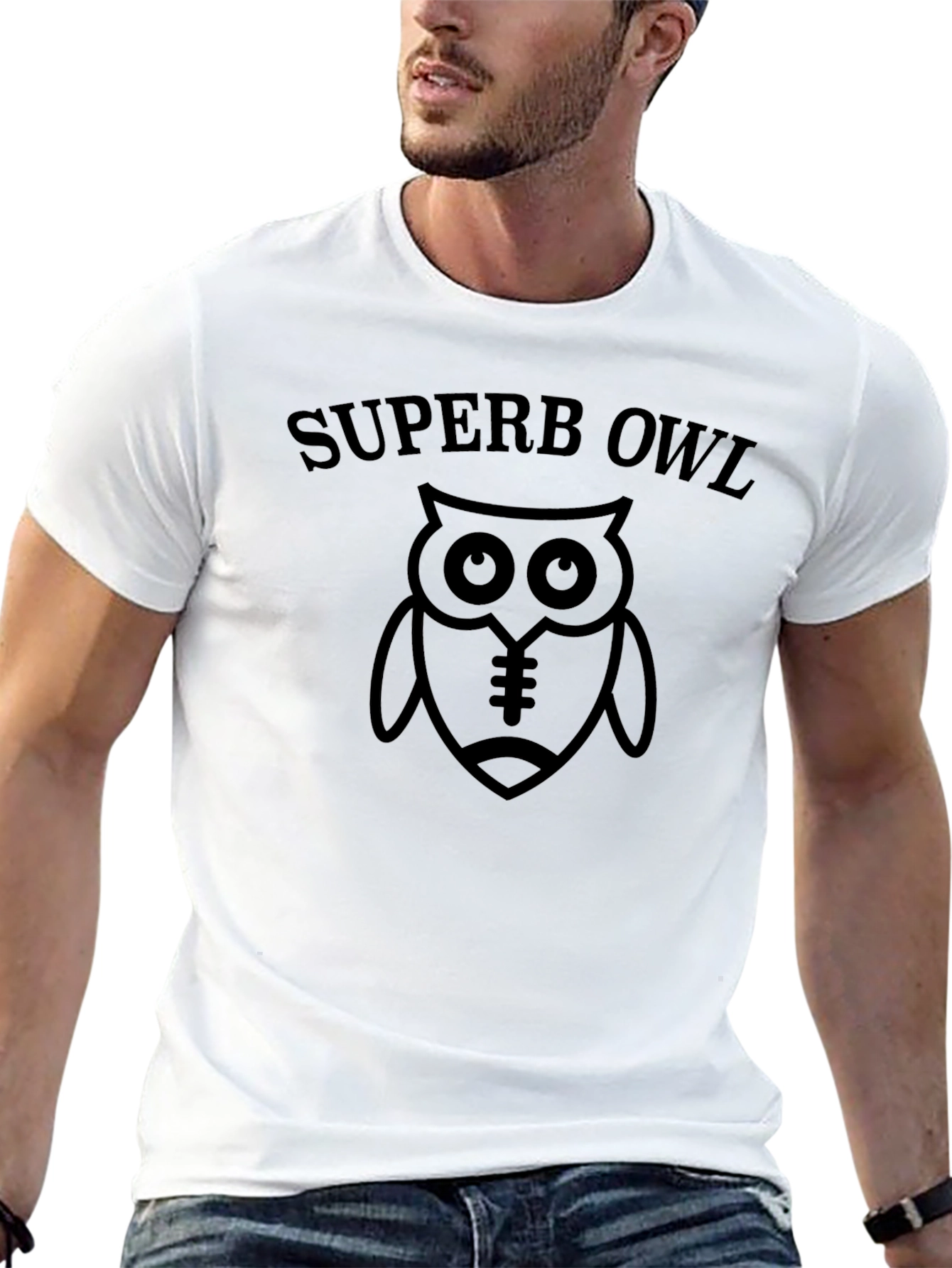 Superb Owl Football T-Shirt - Black Graphic Tee
