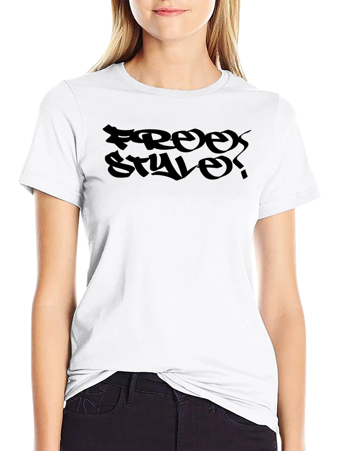 Freestyle Graphic Print Black T-Shirt