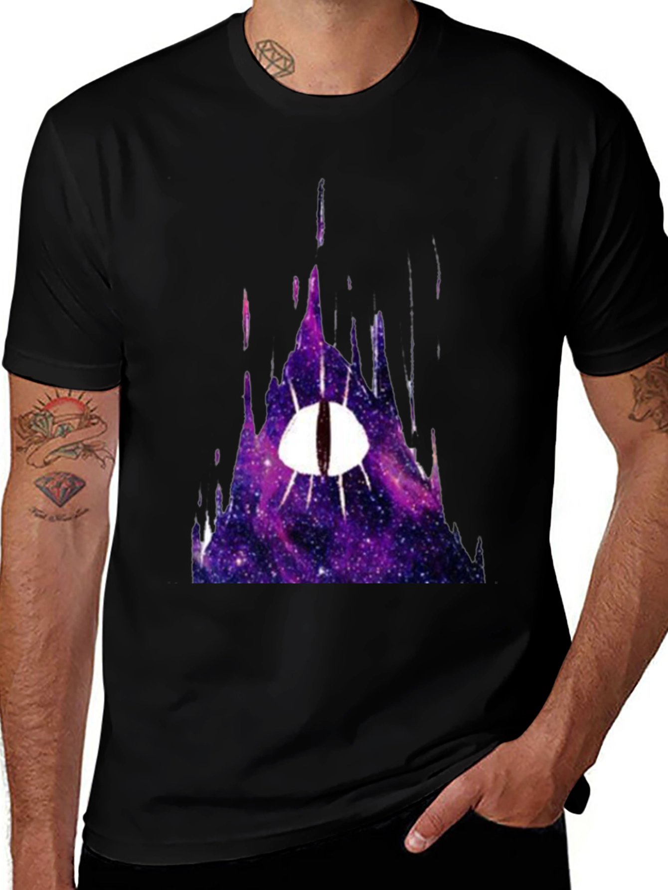 Galaxy Eye Graphic Tee - Mens Black T-Shirt