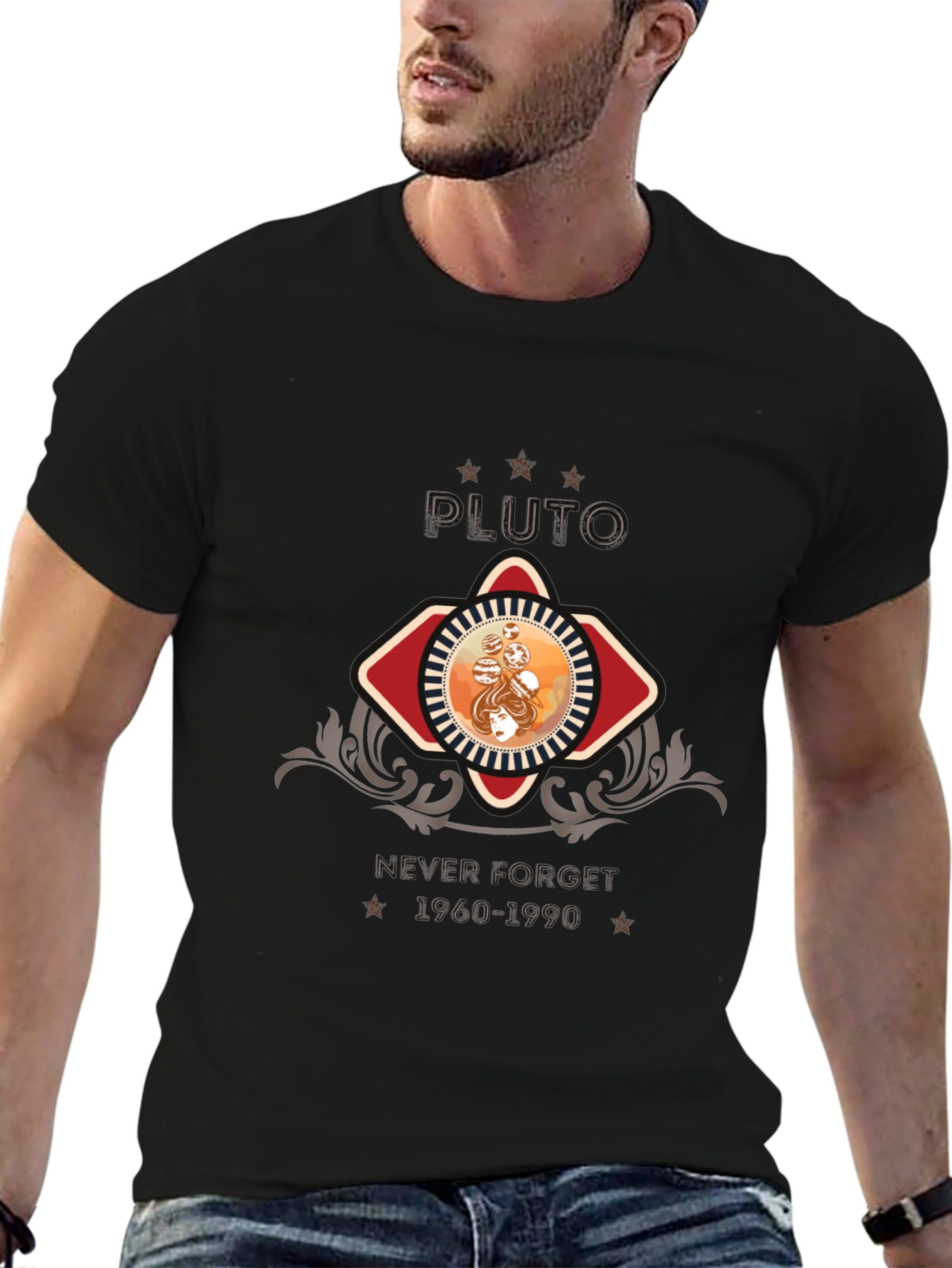 Retro Pluto T-Shirt - Never Forget 1960-1990