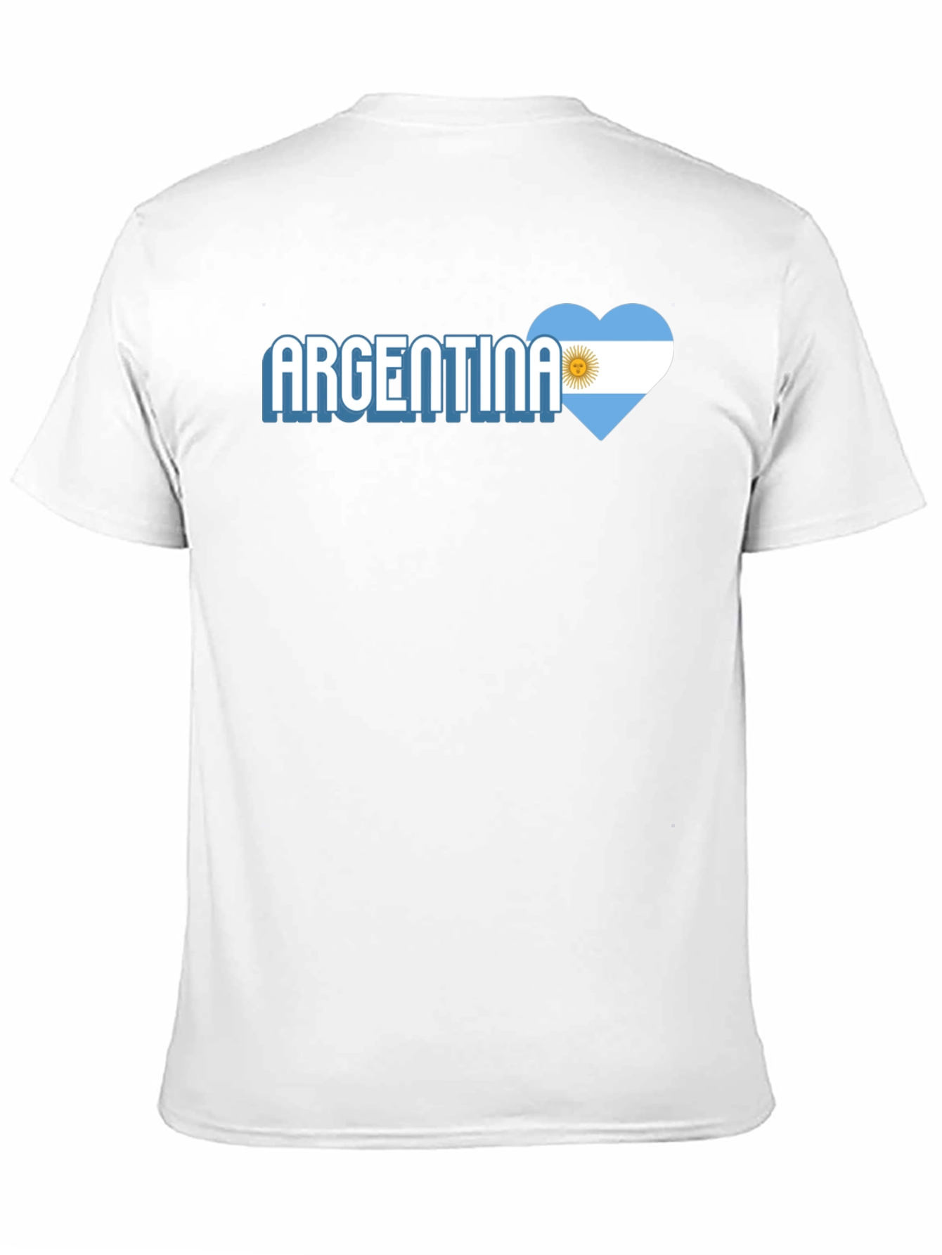 Argentina Flag Heart T-Shirt - Mens Black Tee