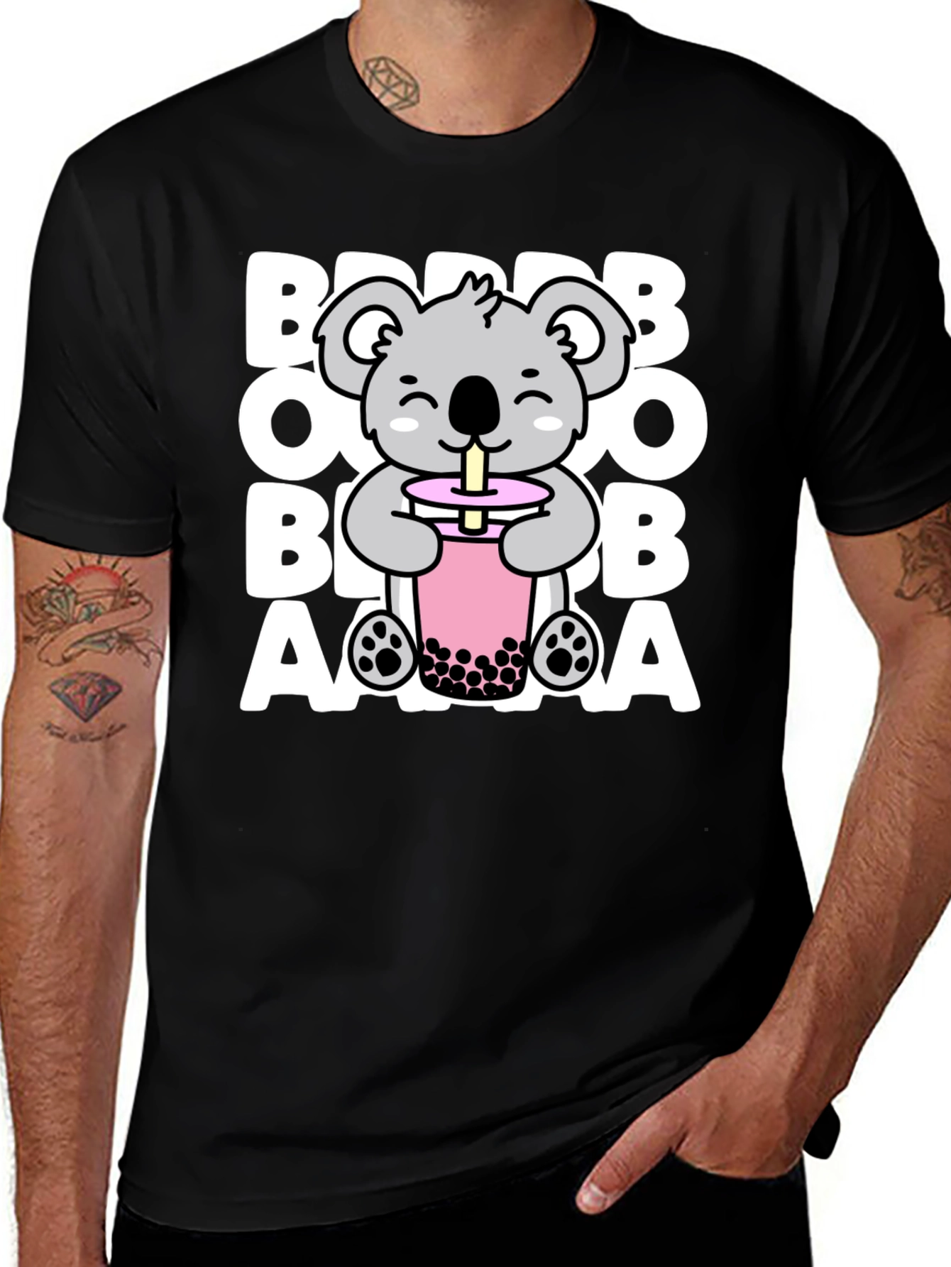 Cute Koala Boba Tea Graphic Tee