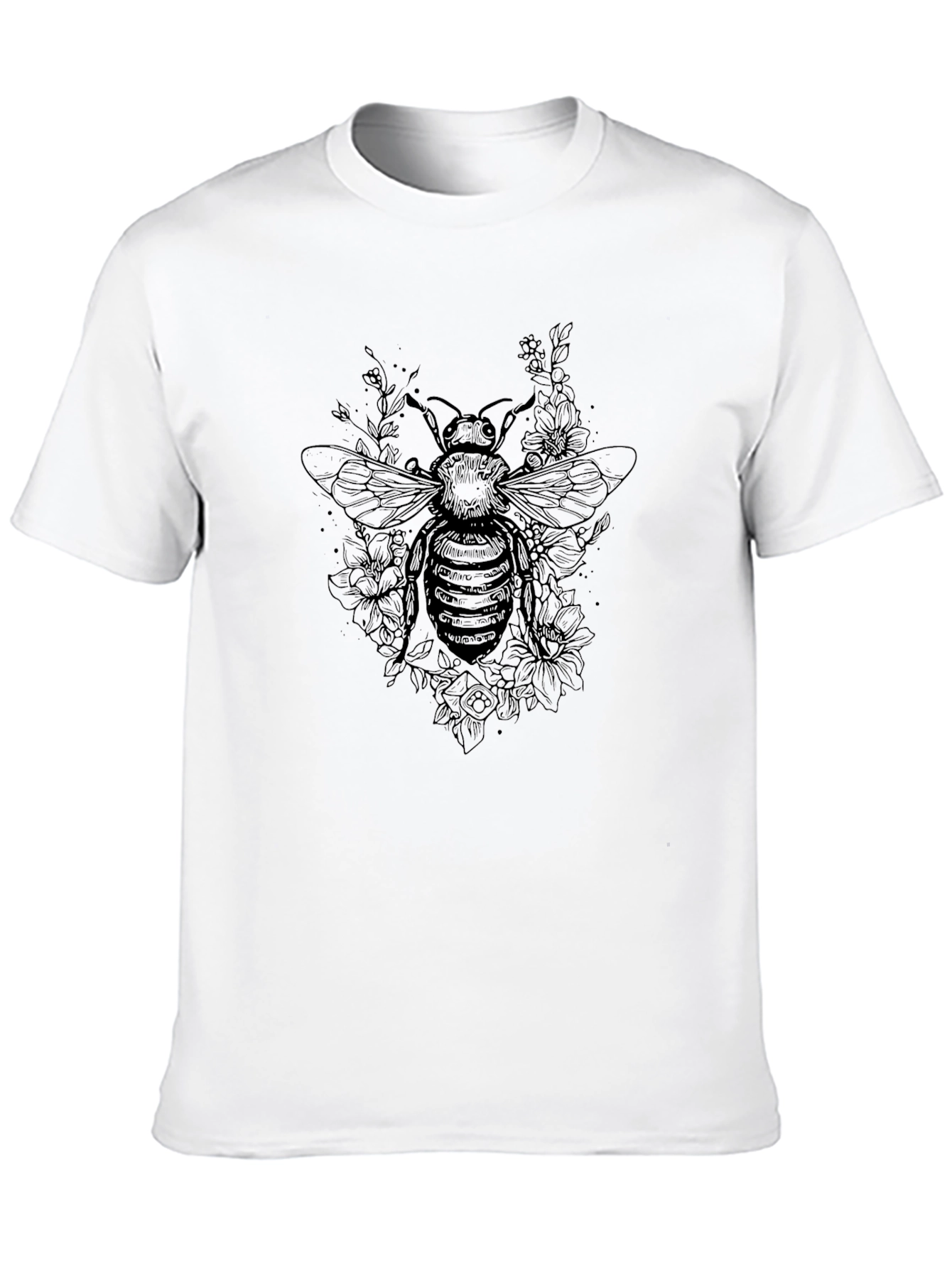 Bee Graphic Black T-Shirt - Nature Lovers Tee