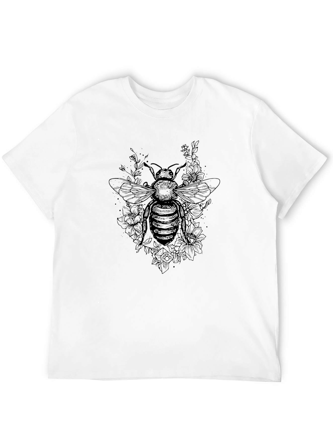 Bee Graphic Black T-Shirt - Nature Lovers Tee