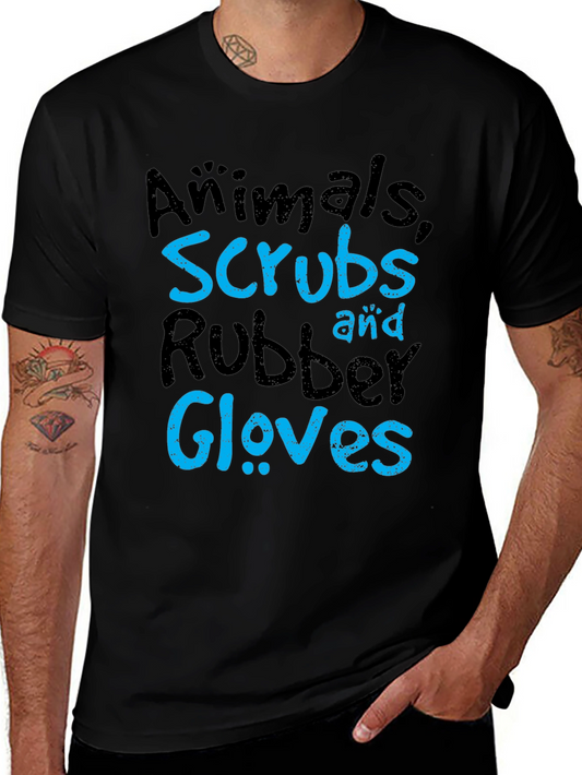 Animals Scrubs Rubber Gloves T-Shirt - Vet Life Tee