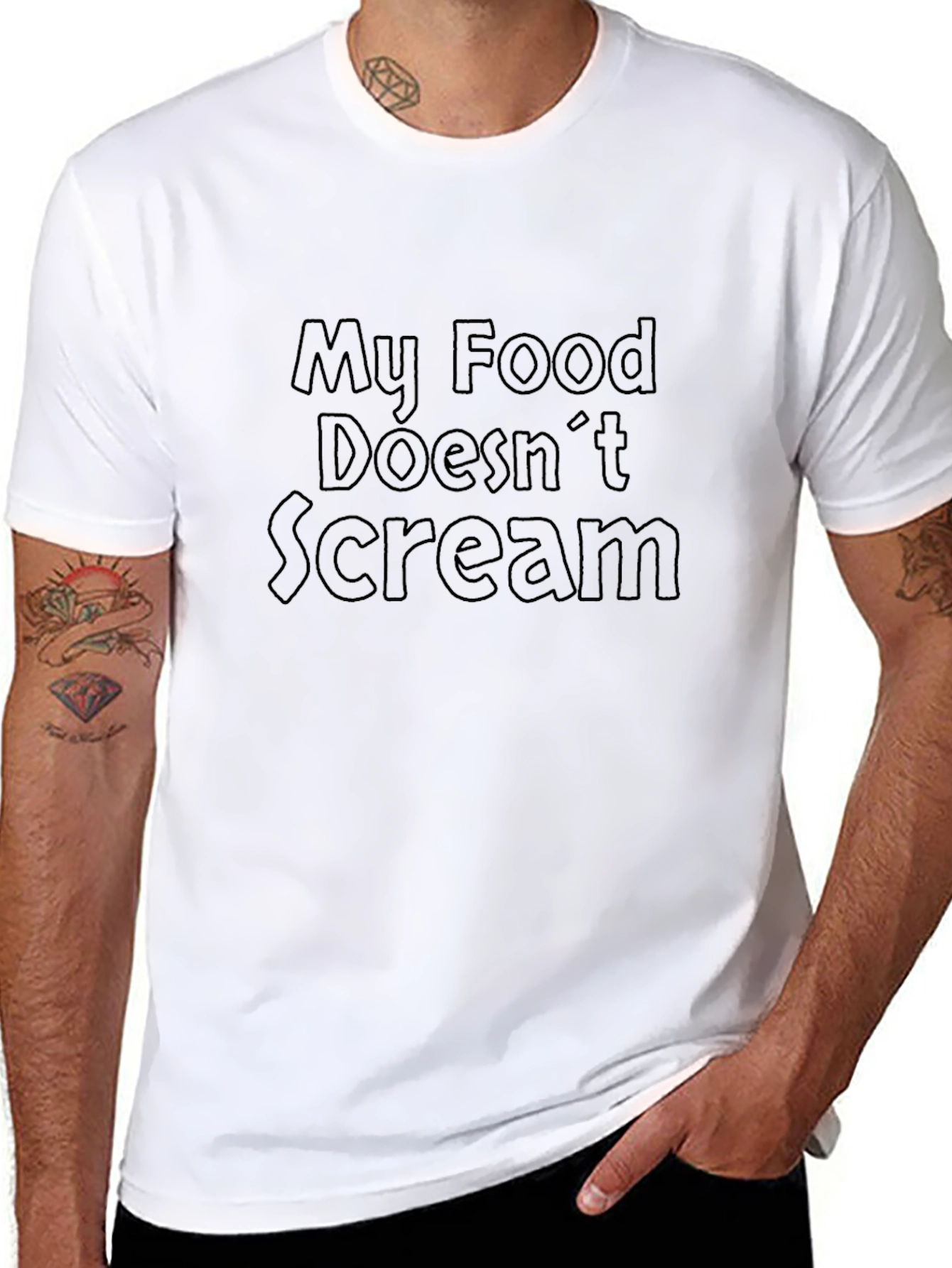 My Food Doesnt Scream Black T-Shirt