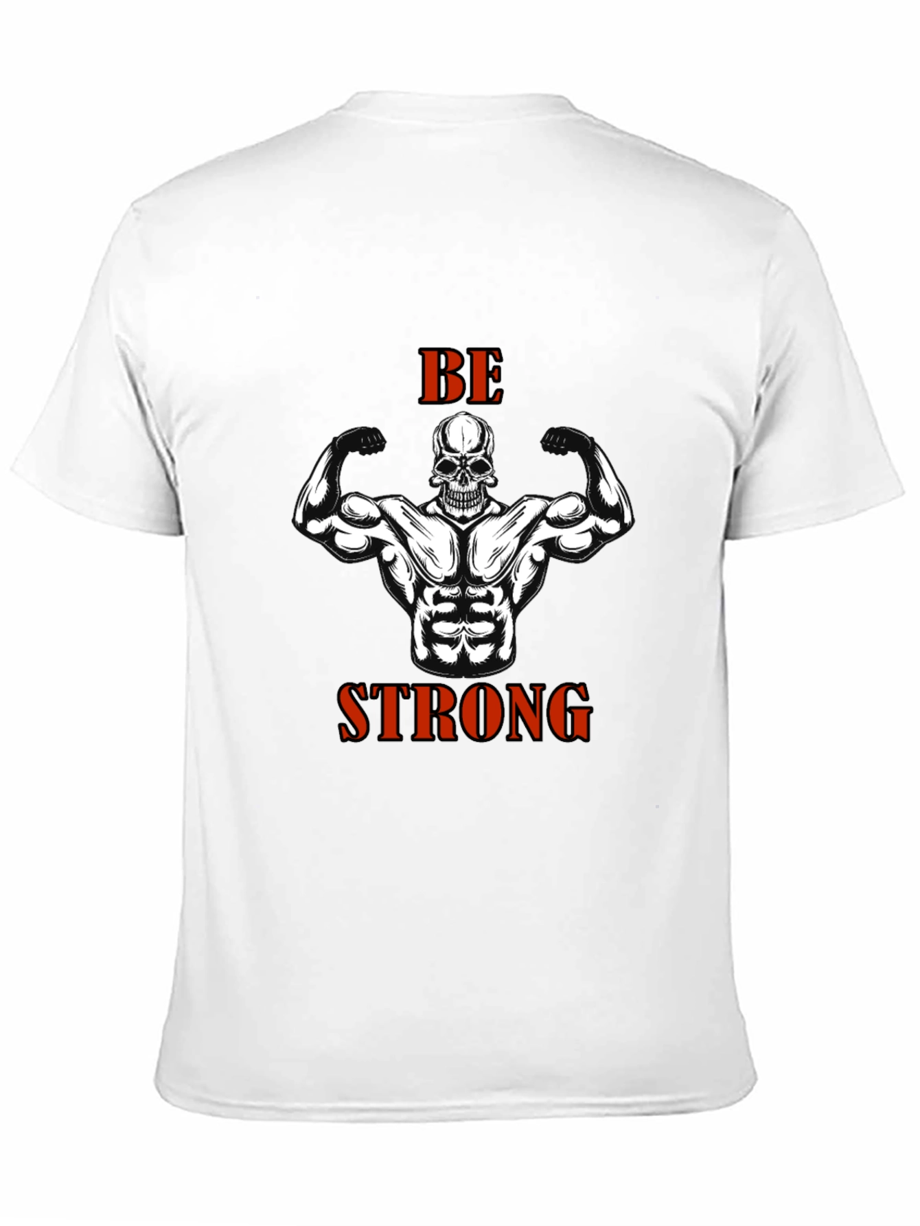 Be Strong Skull Muscle T-Shirt Gym Fitness