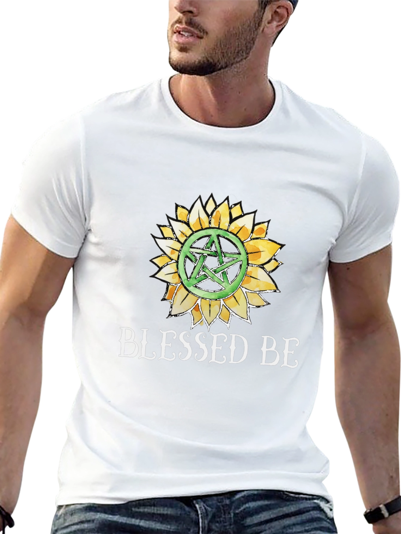 Blessed Be Sunflower Pentacle Graphic Tee