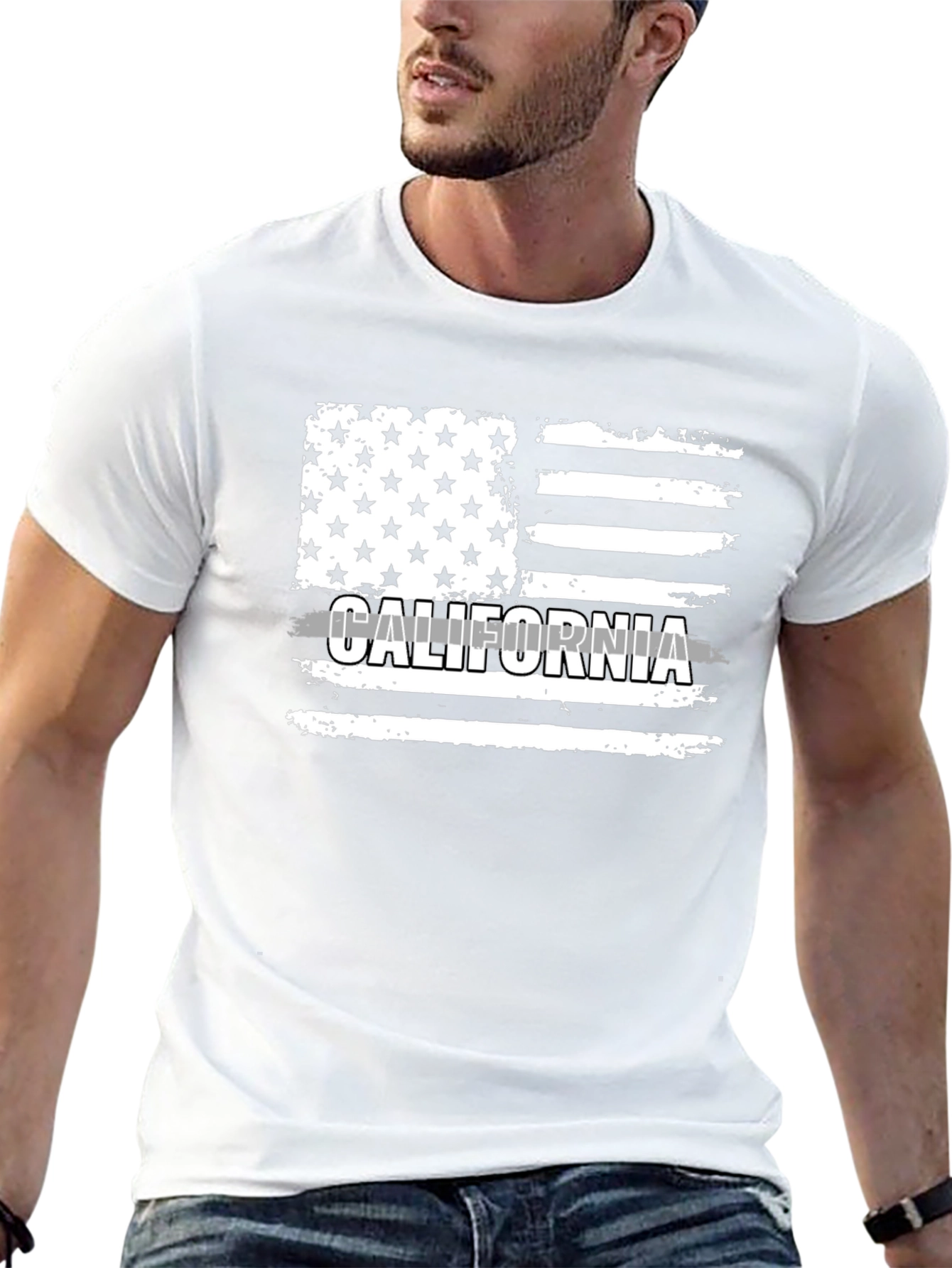 California Flag T-Shirt - Distressed Design