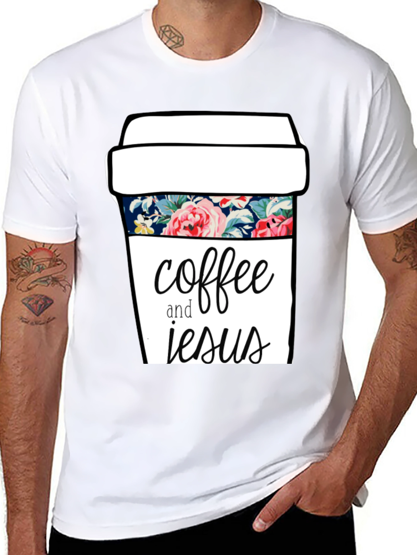 Coffee and Jesus Graphic Tee - Black