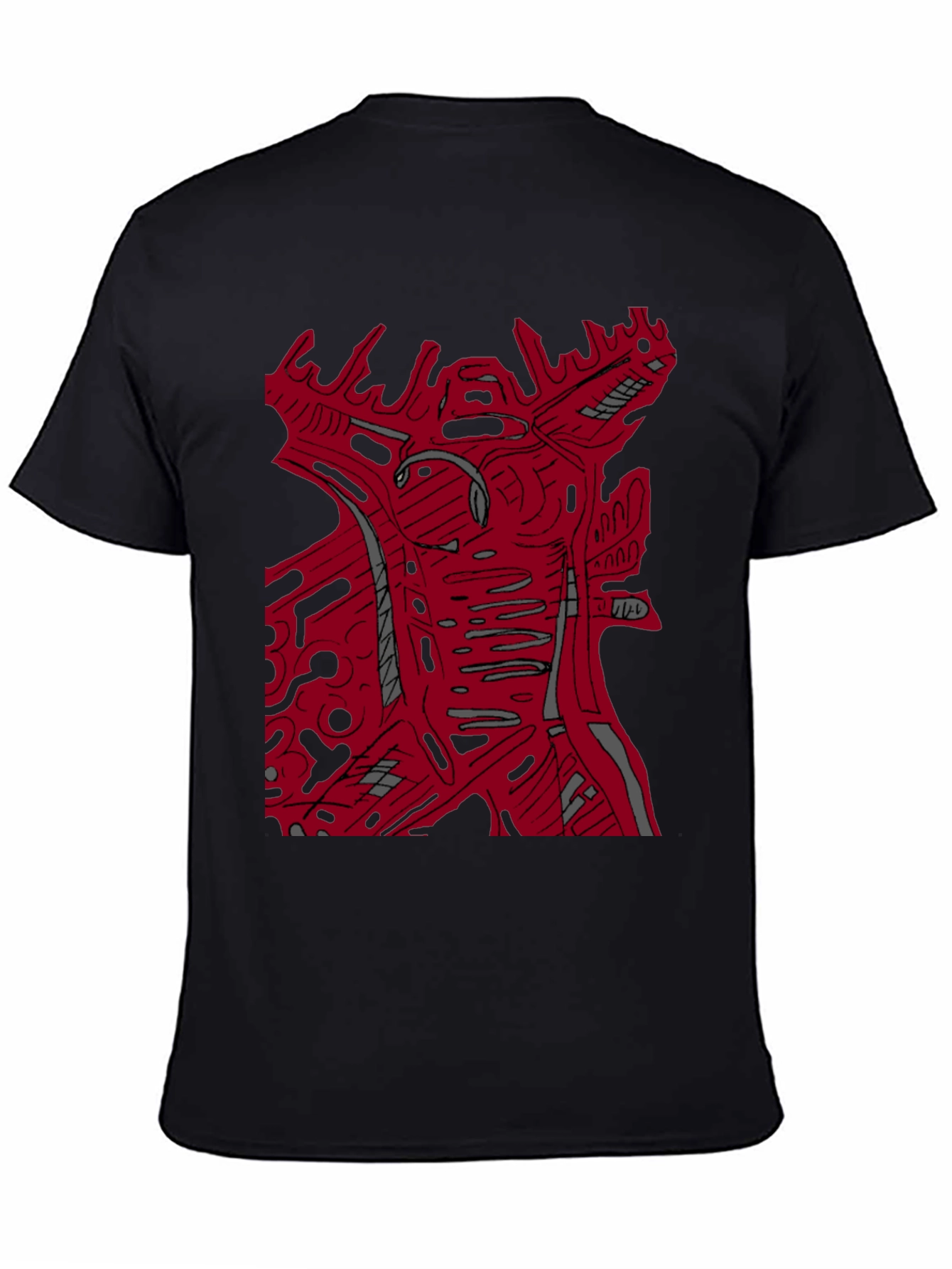 Abstract Graphic Print Crew Neck T-Shirt