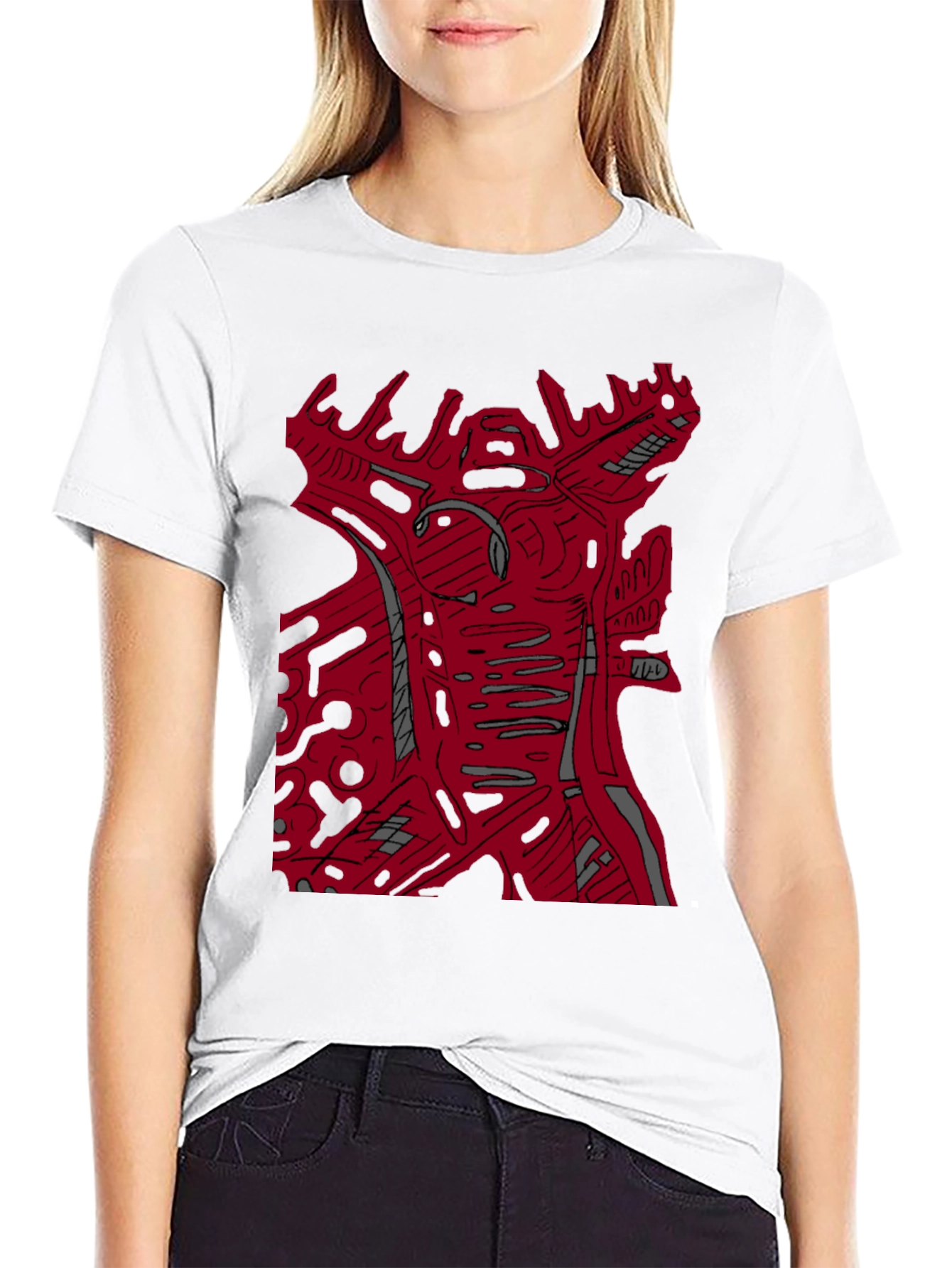 Abstract Graphic Print Crew Neck T-Shirt