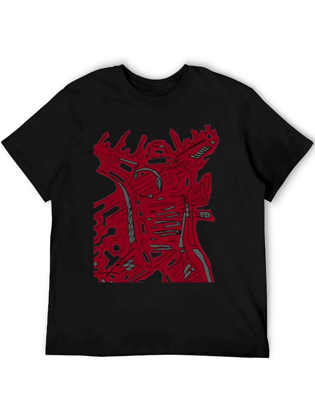 Abstract Graphic Print Crew Neck T-Shirt