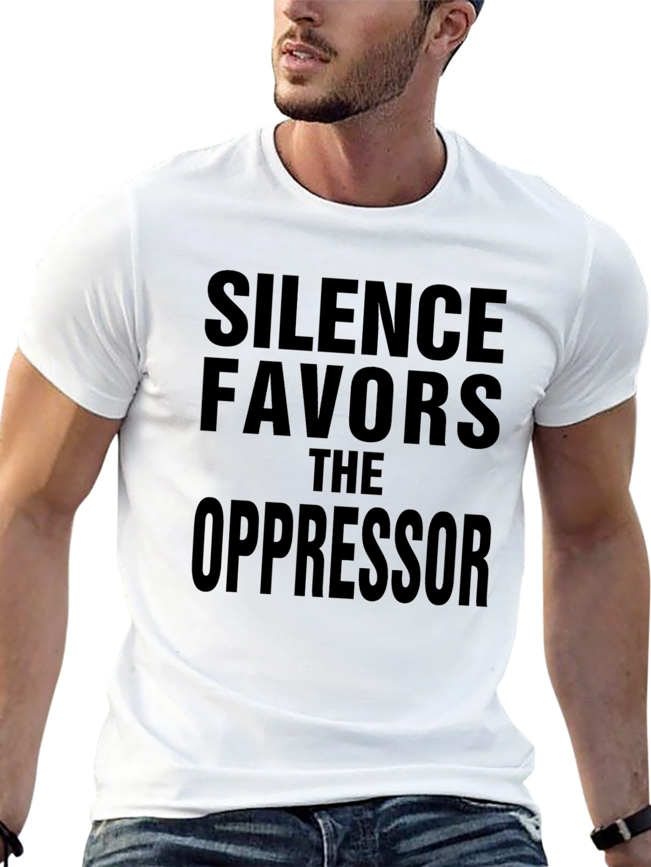 Silence Favors The Oppressor Black Tee