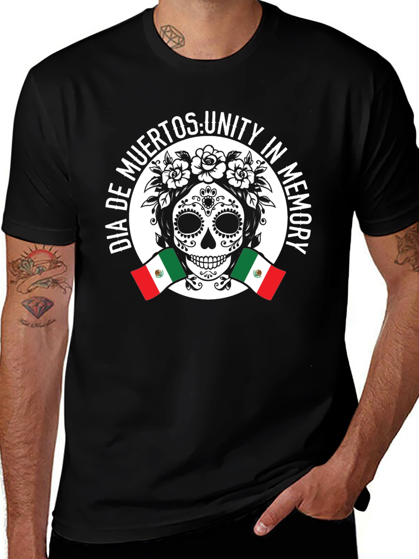 Dia de Muertos Unity T-Shirt Sugar Skull Design