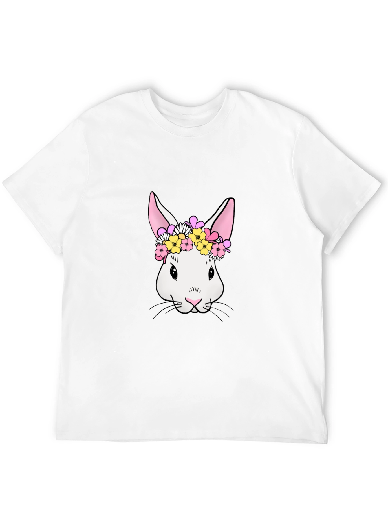 Bunny Floral Crown T-Shirt - Cute Easter Tee
