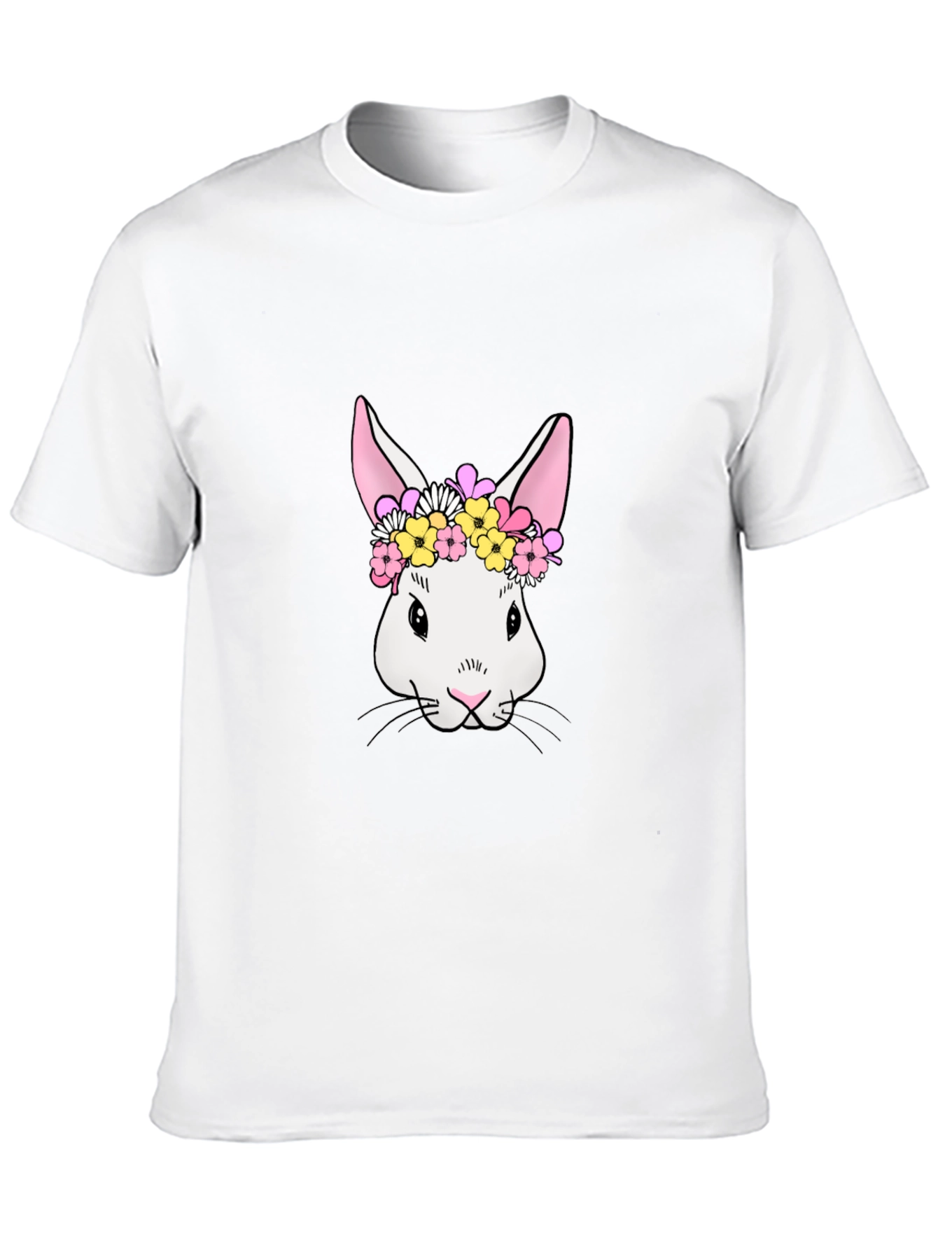 Bunny Floral Crown T-Shirt - Cute Easter Tee