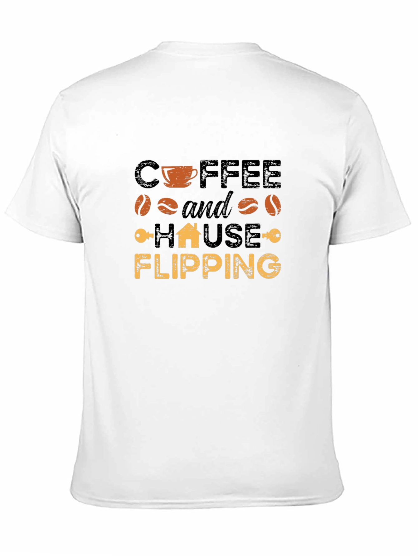 Coffee and House Flipping Black T-Shirt