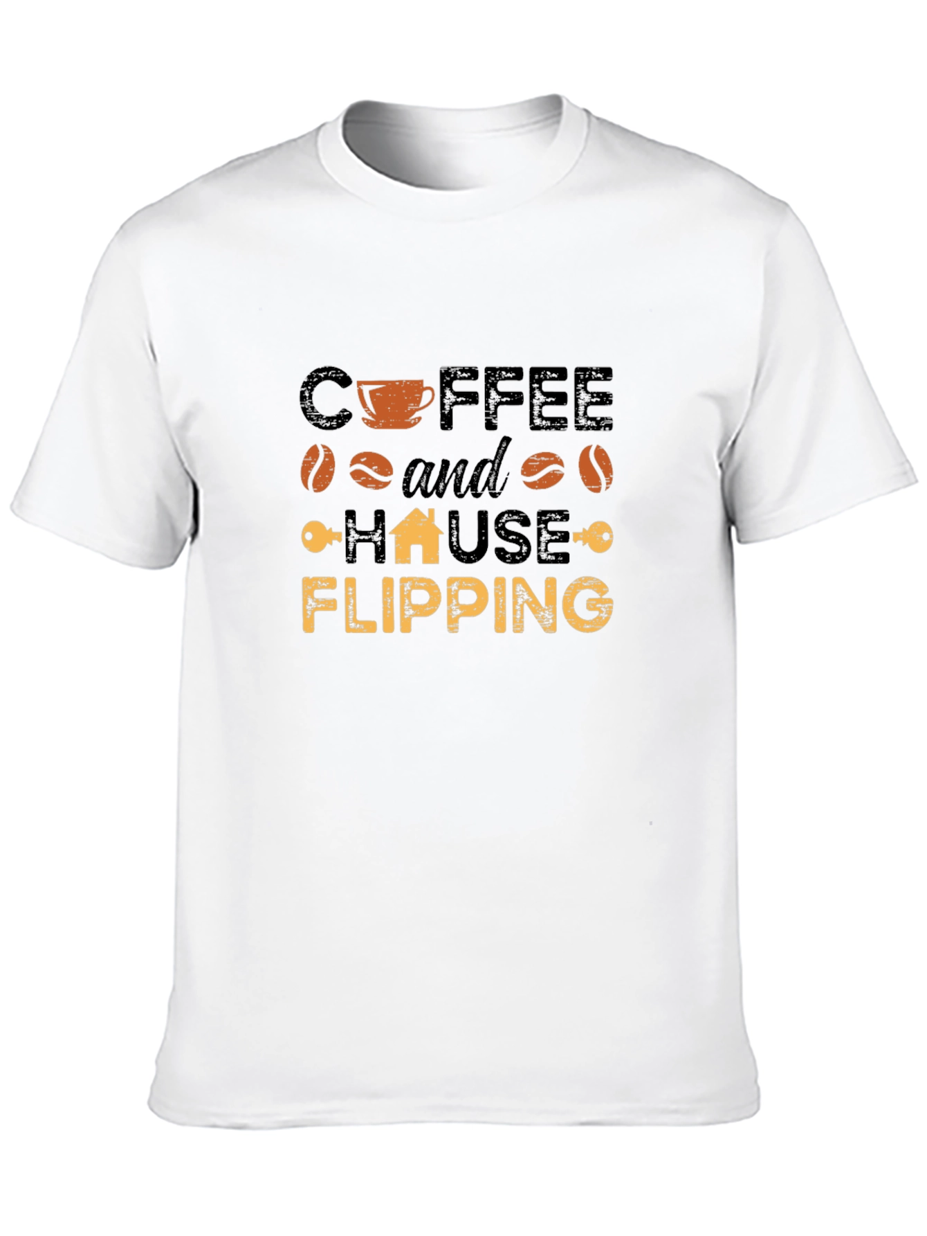 Coffee and House Flipping Black T-Shirt