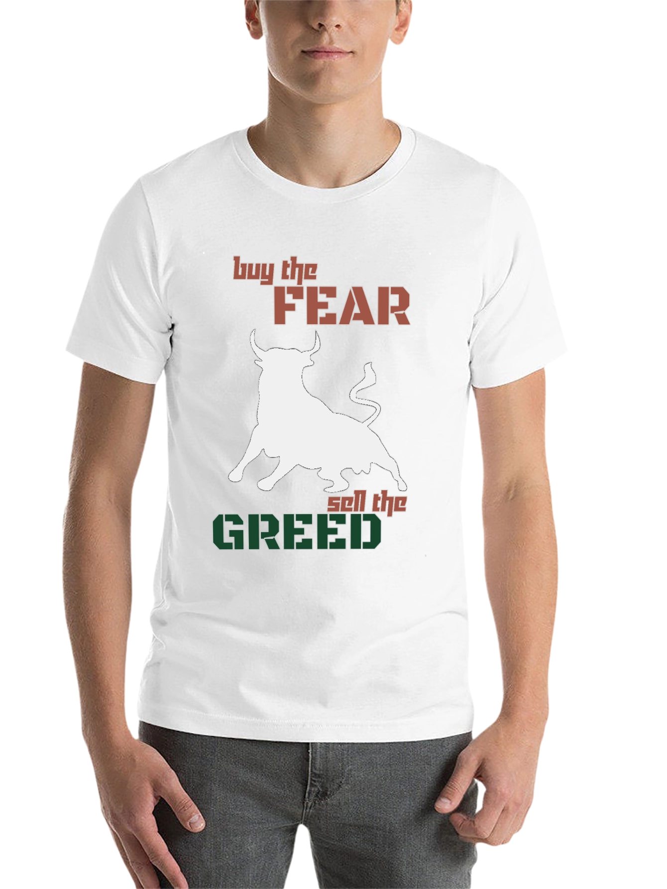 Buy Fear Sell Greed Bull Graphic Tee