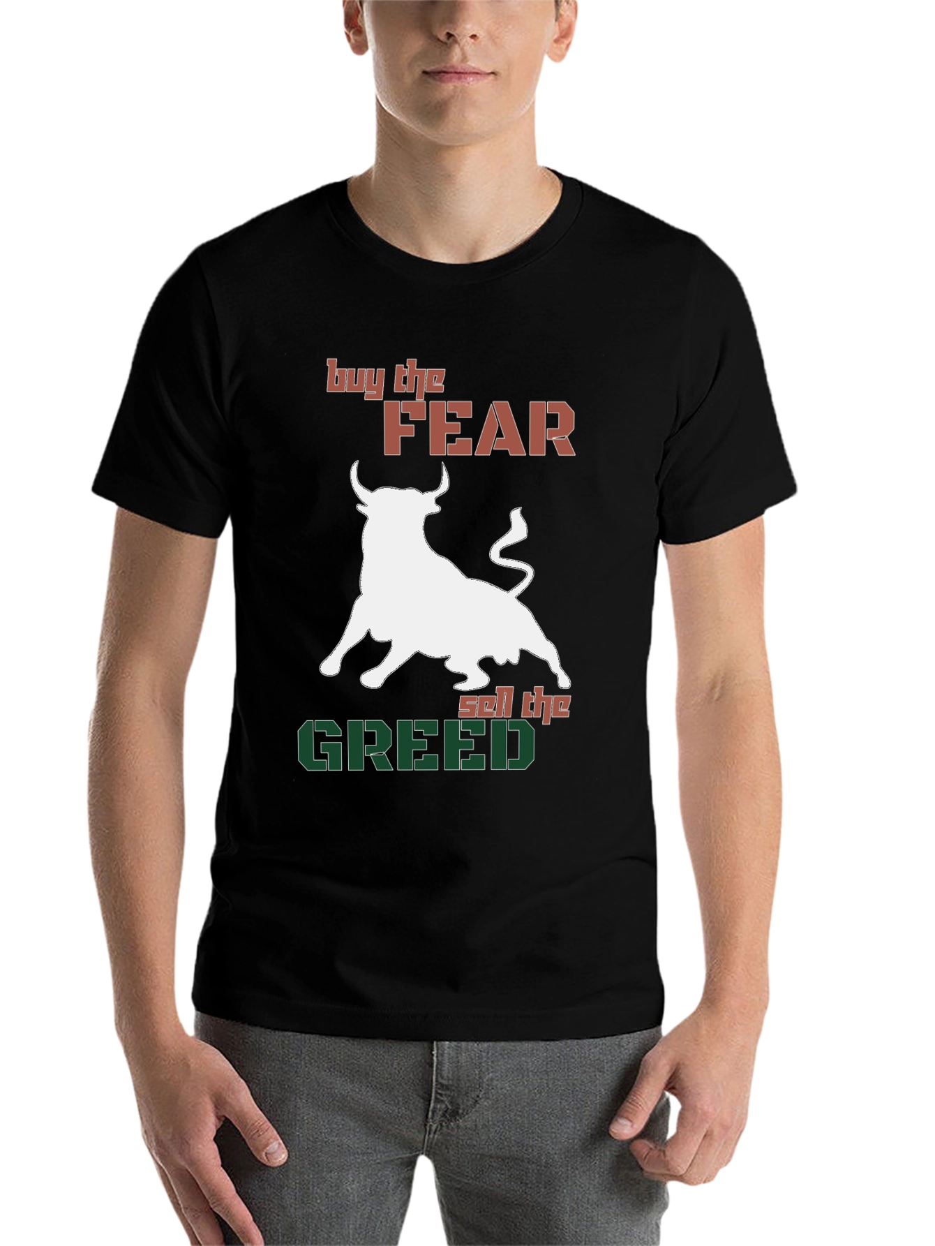 Buy Fear Sell Greed Bull Graphic Tee