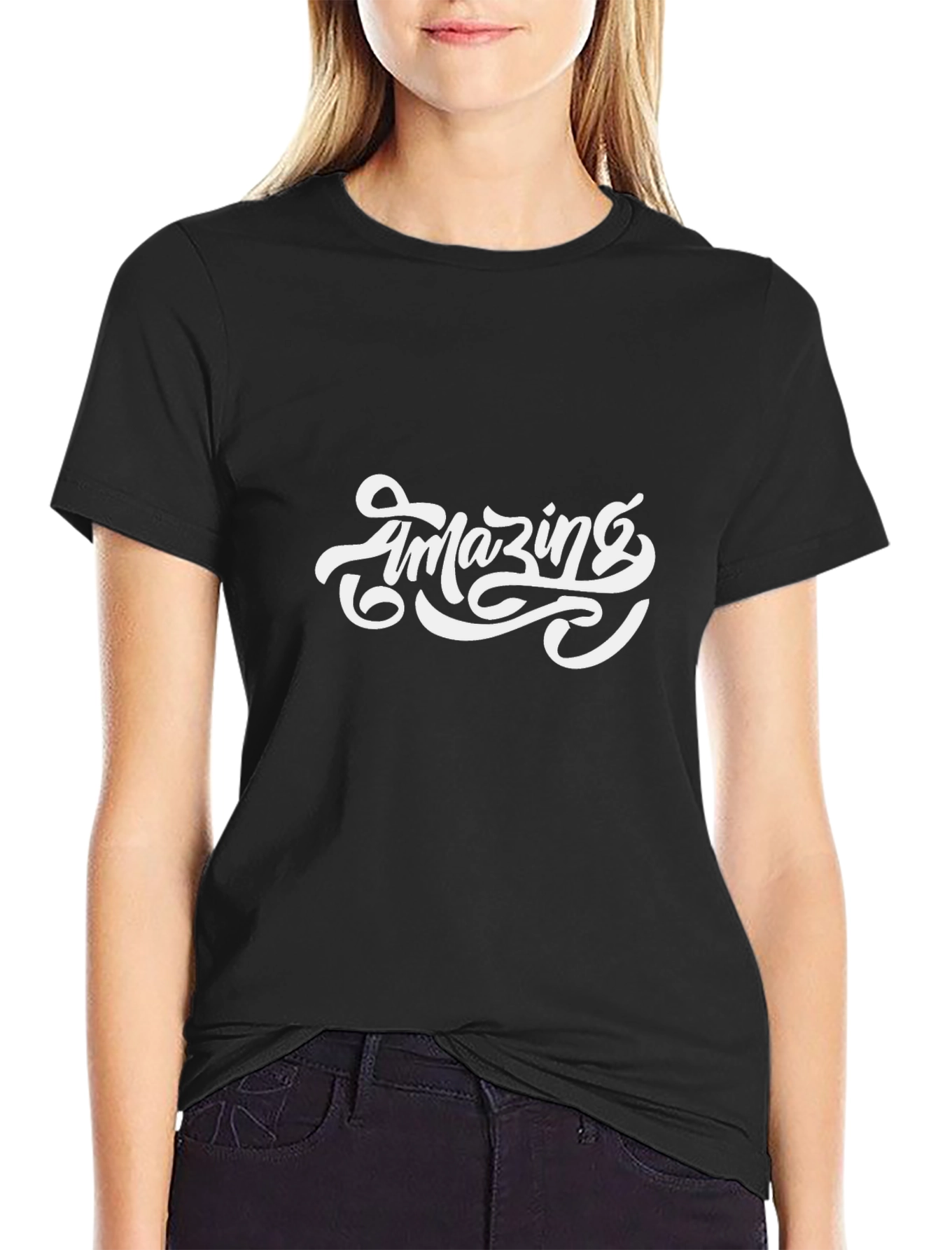 Amazing Graphic Tee - Black Cotton T-Shirt