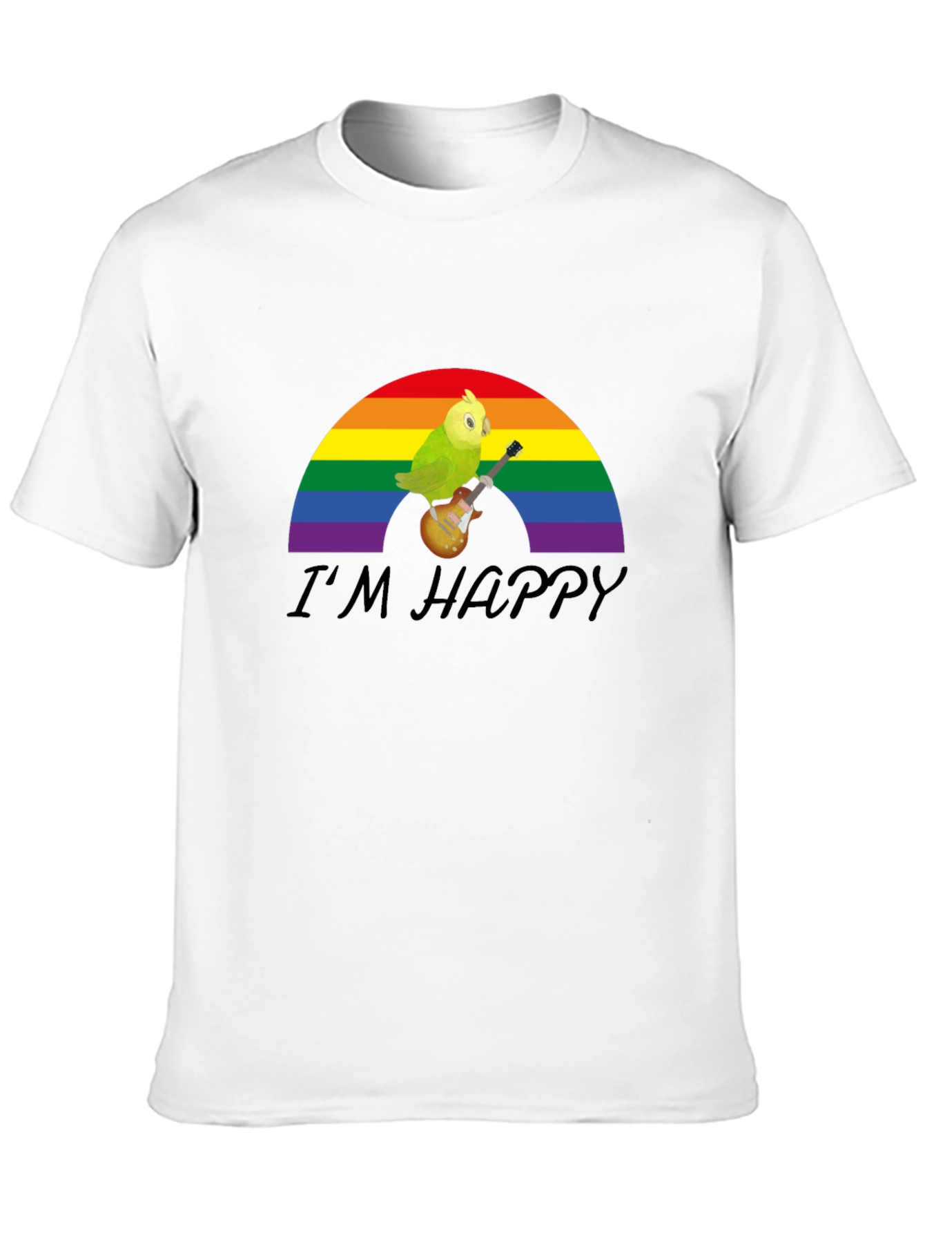 Im Happy Rainbow Parrot Guitar T-Shirt