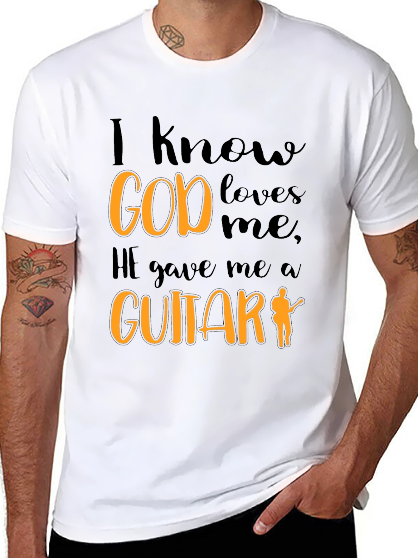 I Know God Loves Me Guitar T-Shirt