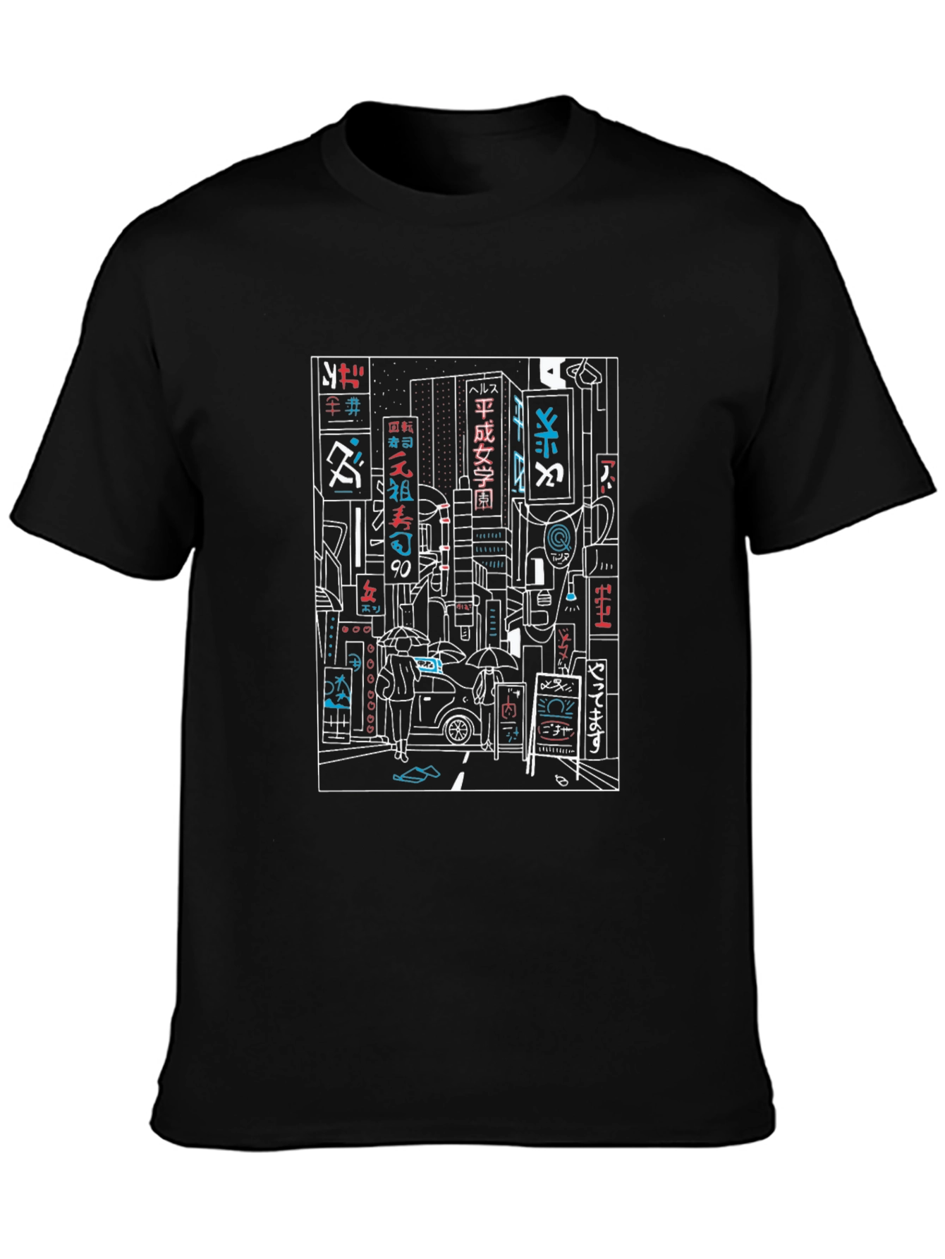 Neon Cityscape Graphic Tee - Urban Style T-Shirt