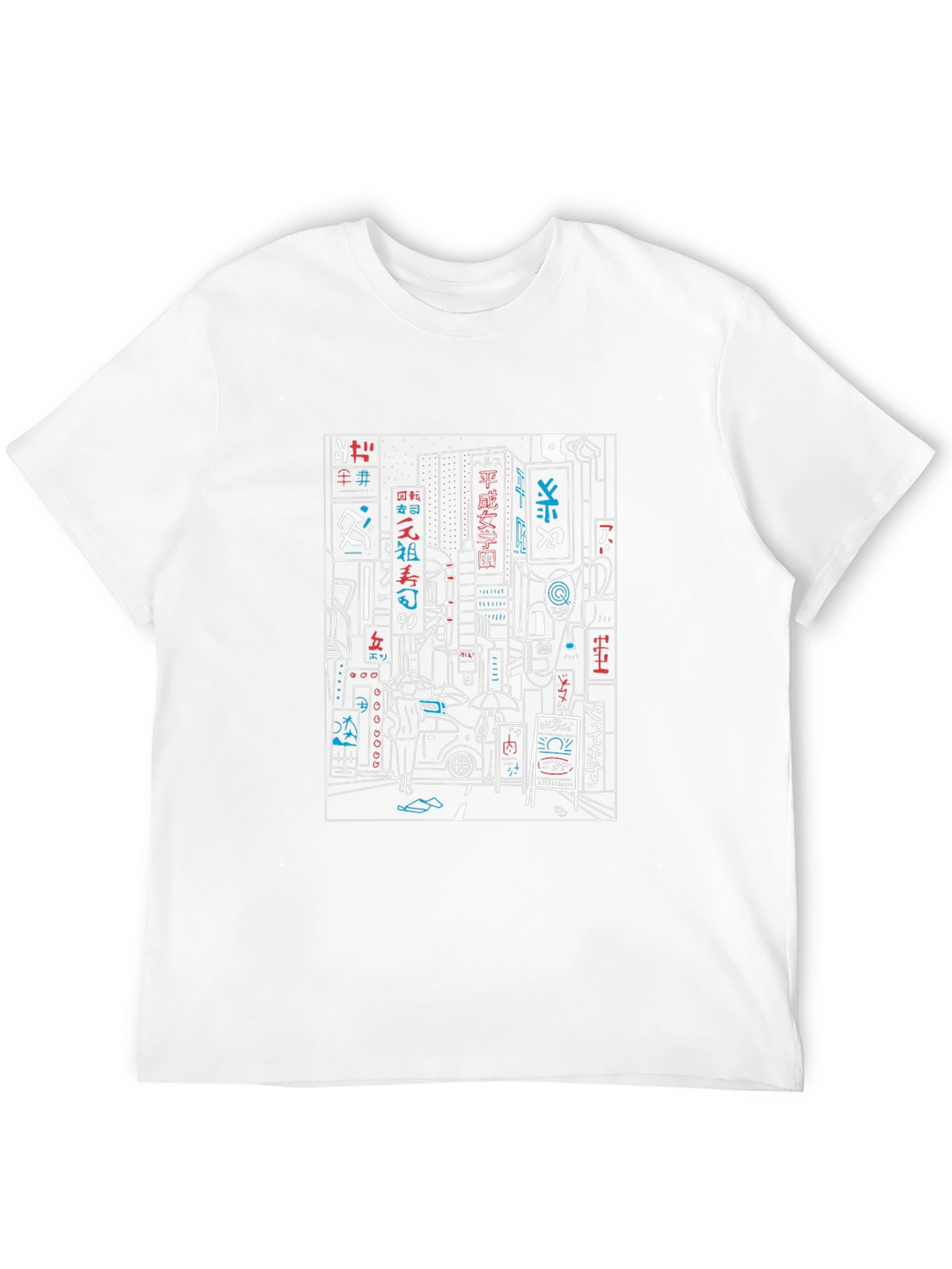 Neon Cityscape Graphic Tee - Urban Style T-Shirt