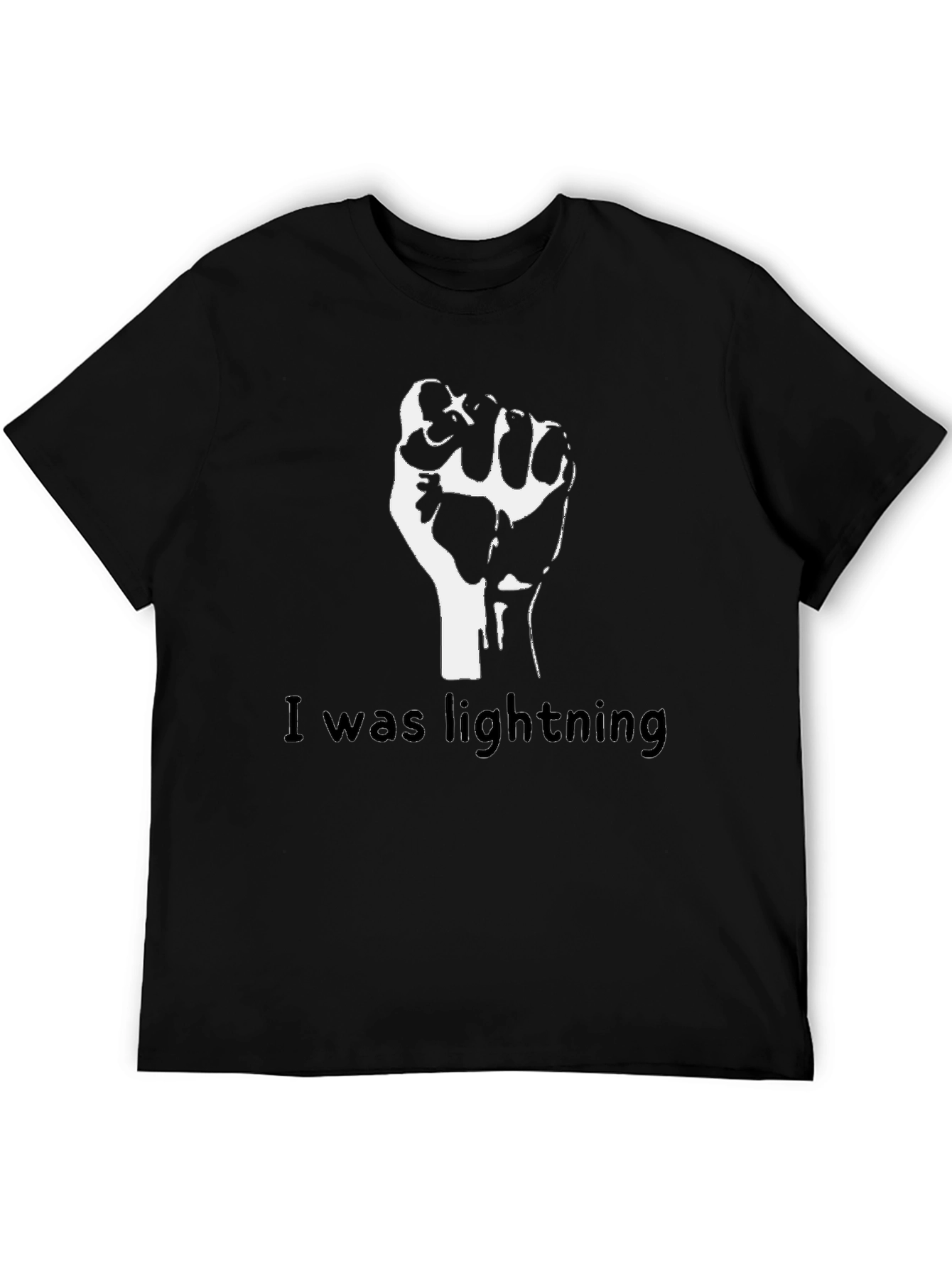 Black Fist I was Lightning Graphic T-Shirt
