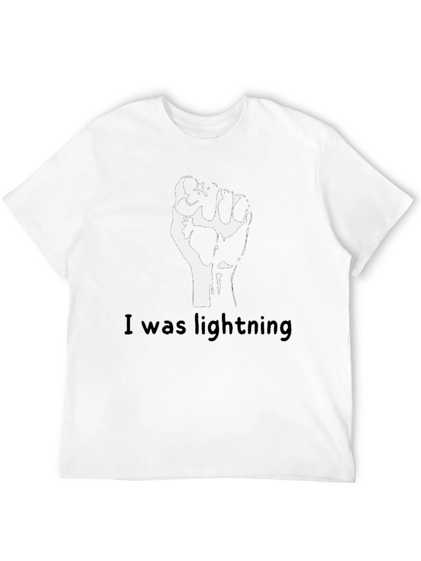 Black Fist I was Lightning Graphic T-Shirt