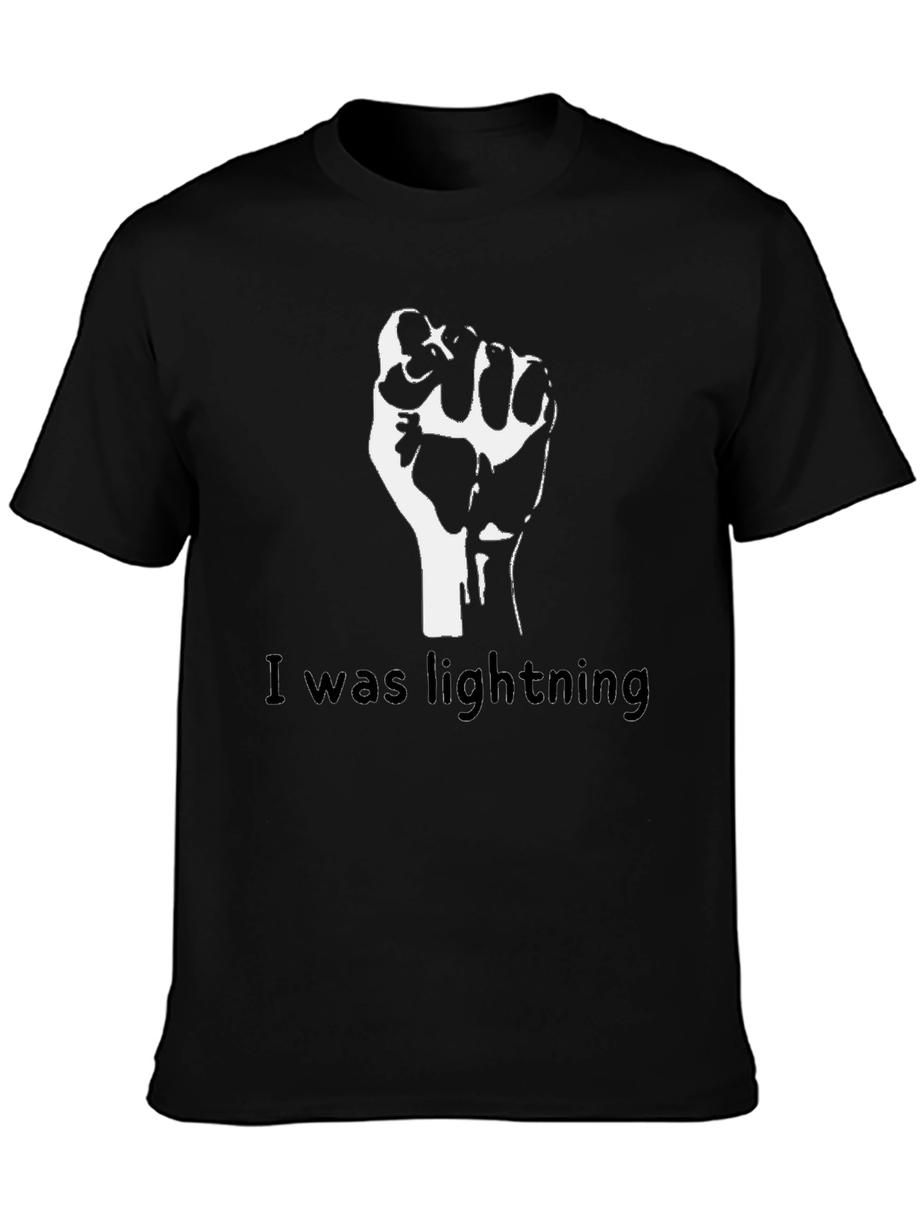 Black Fist I was Lightning Graphic T-Shirt