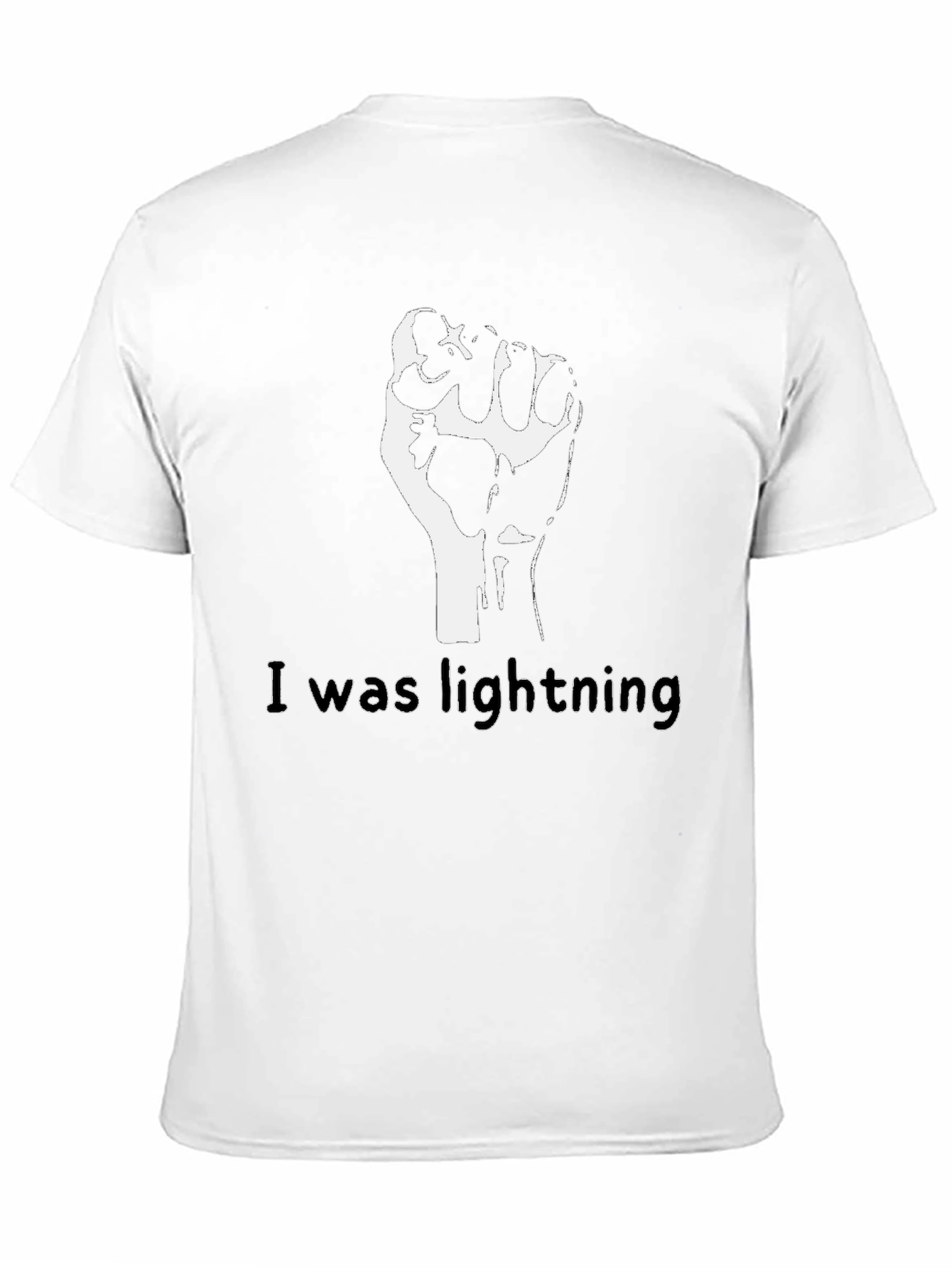 Black Fist I was Lightning Graphic T-Shirt