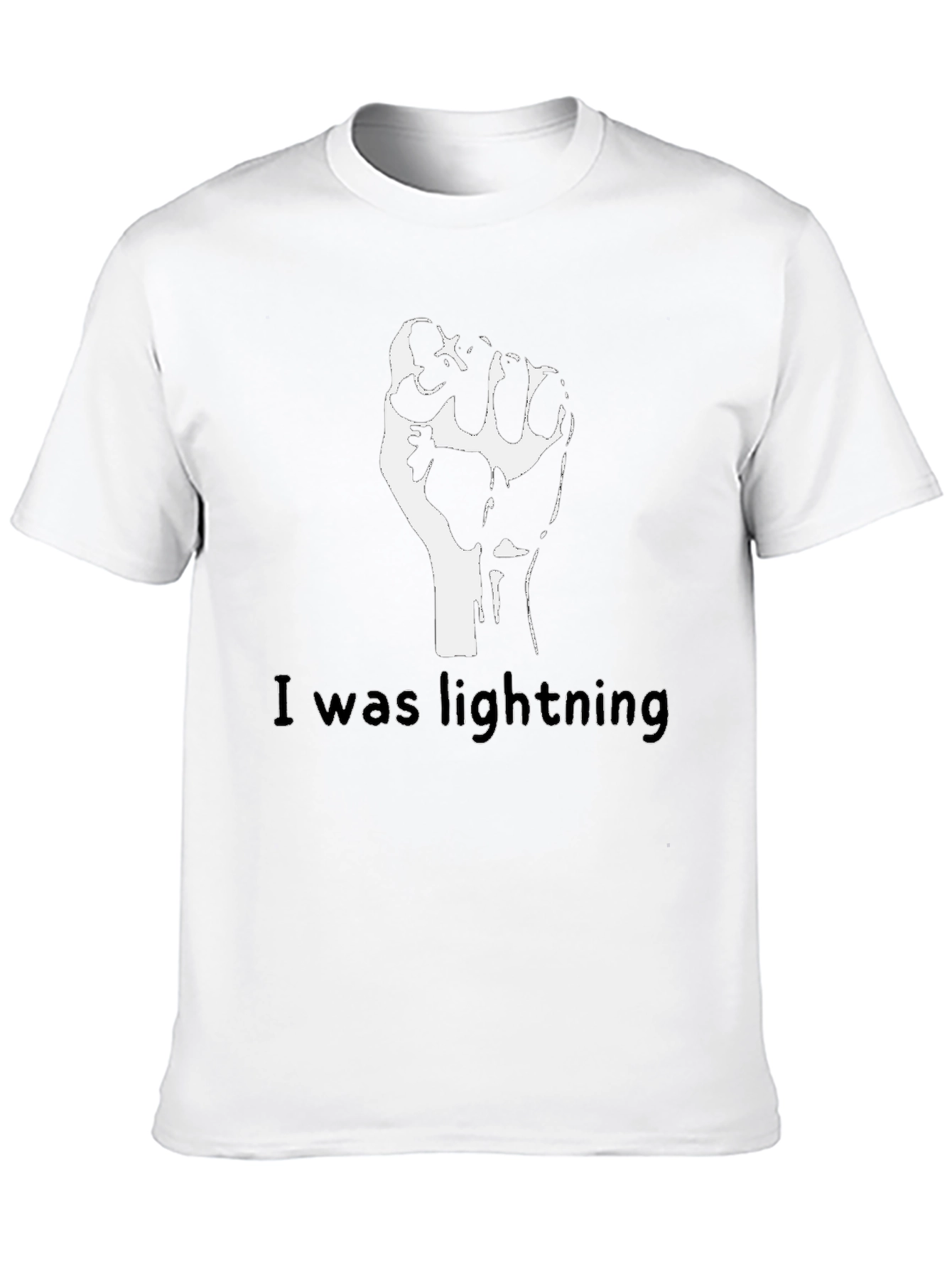Black Fist I was Lightning Graphic T-Shirt