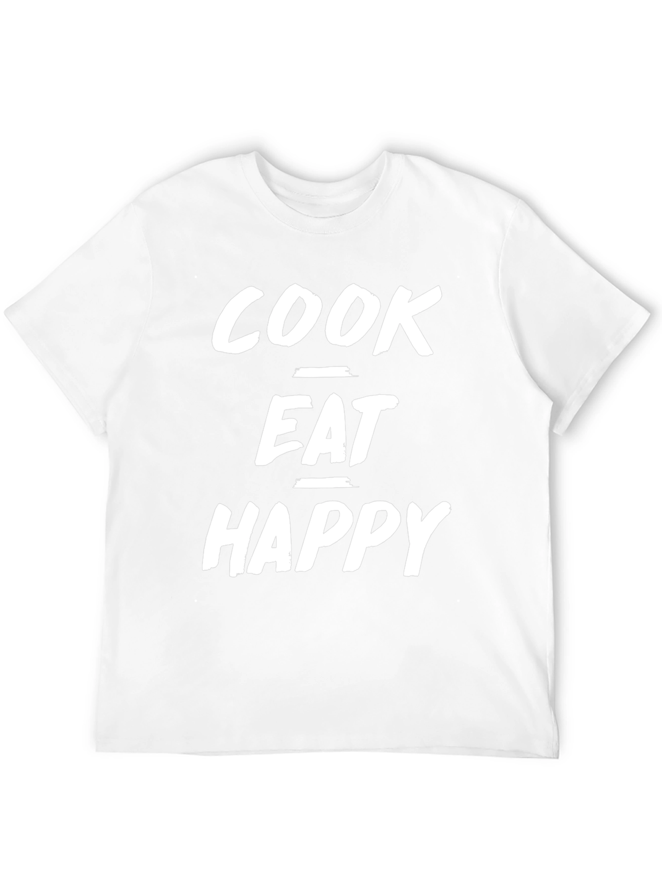 Cook Eat Happy T-Shirt - Black Graphic Tee