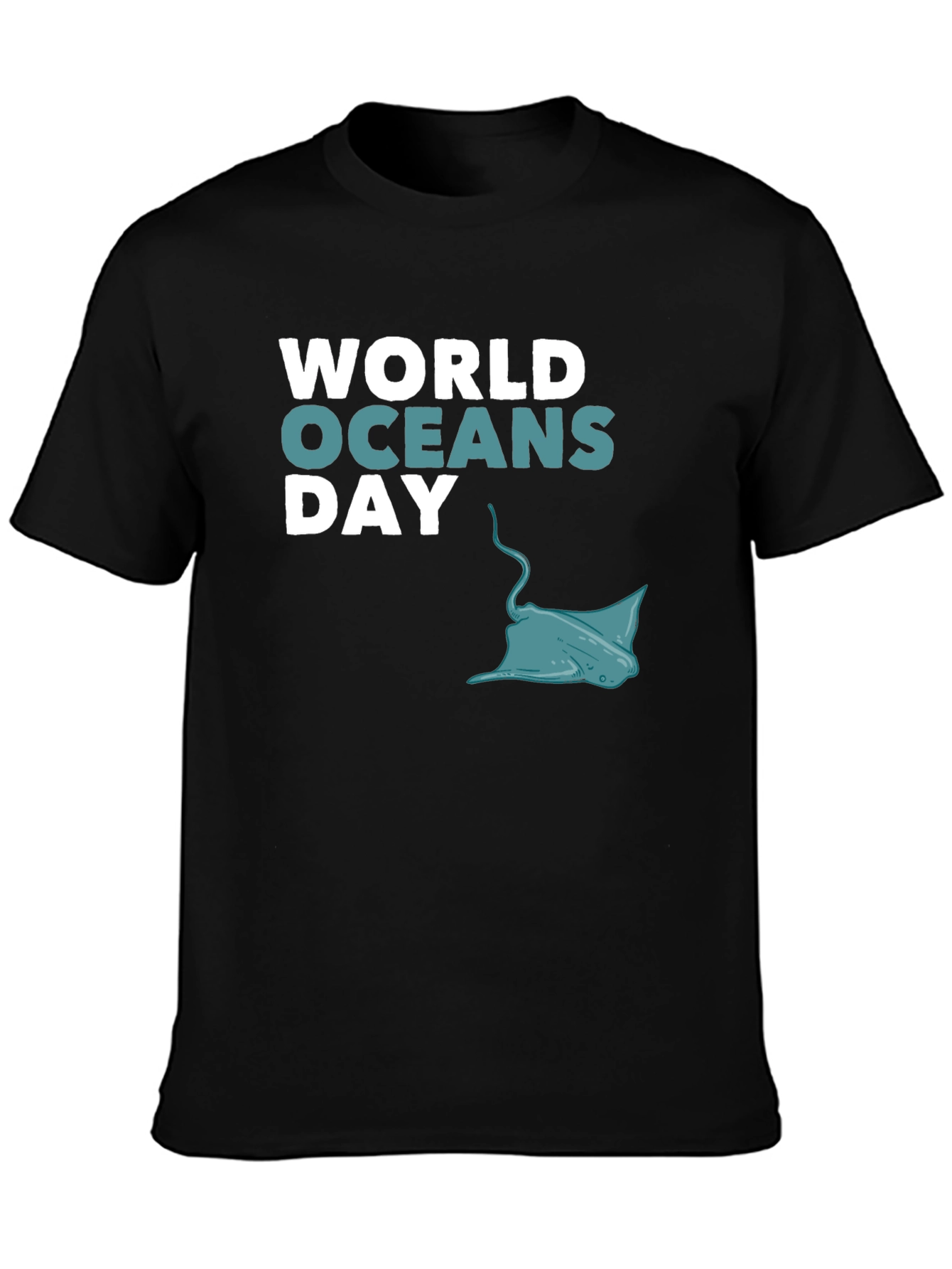 World Oceans Day Black Graphic T-Shirt