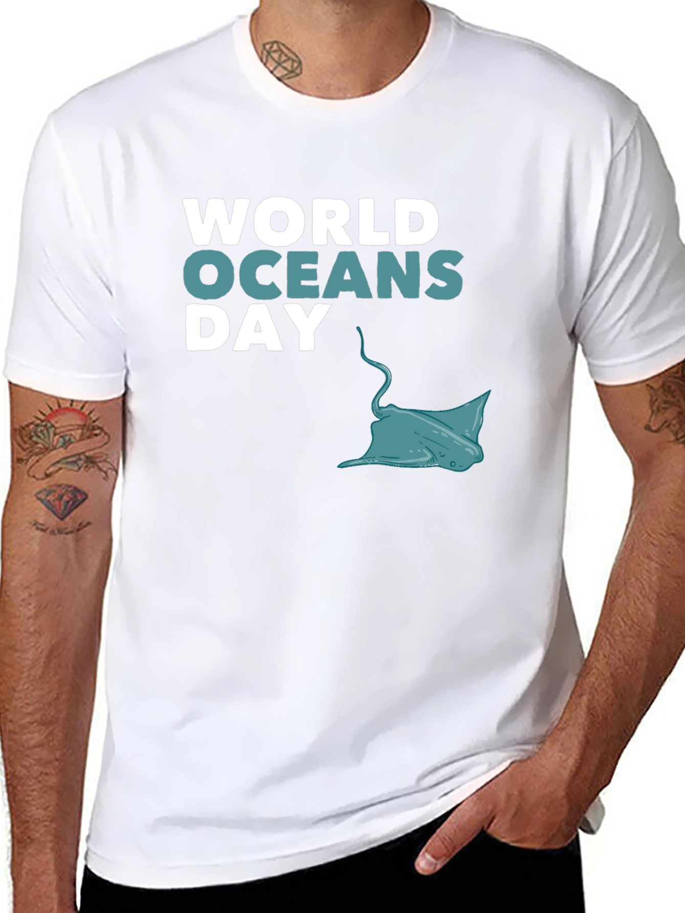World Oceans Day Black Graphic T-Shirt