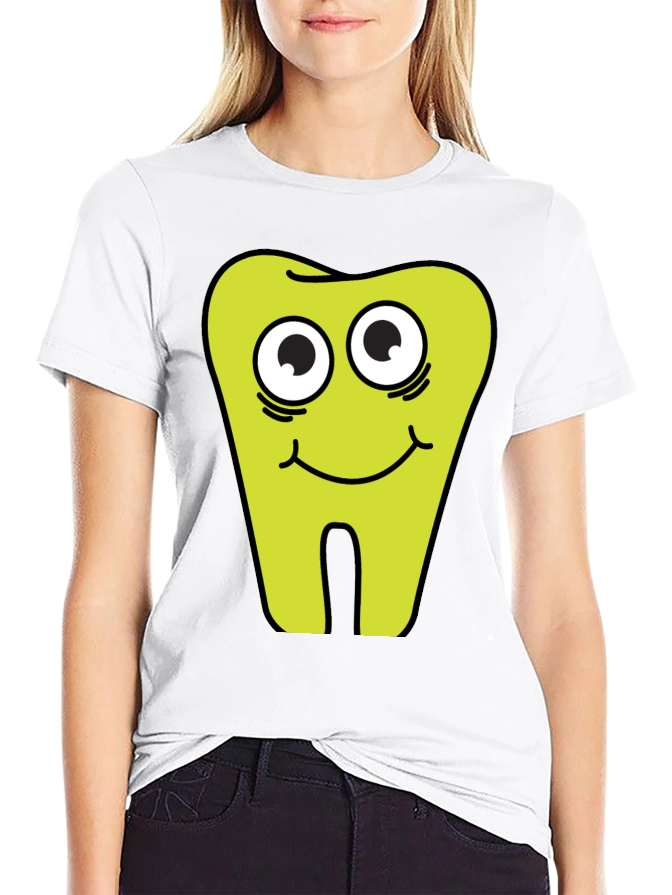 Funny Tooth Graphic Black T-Shirt