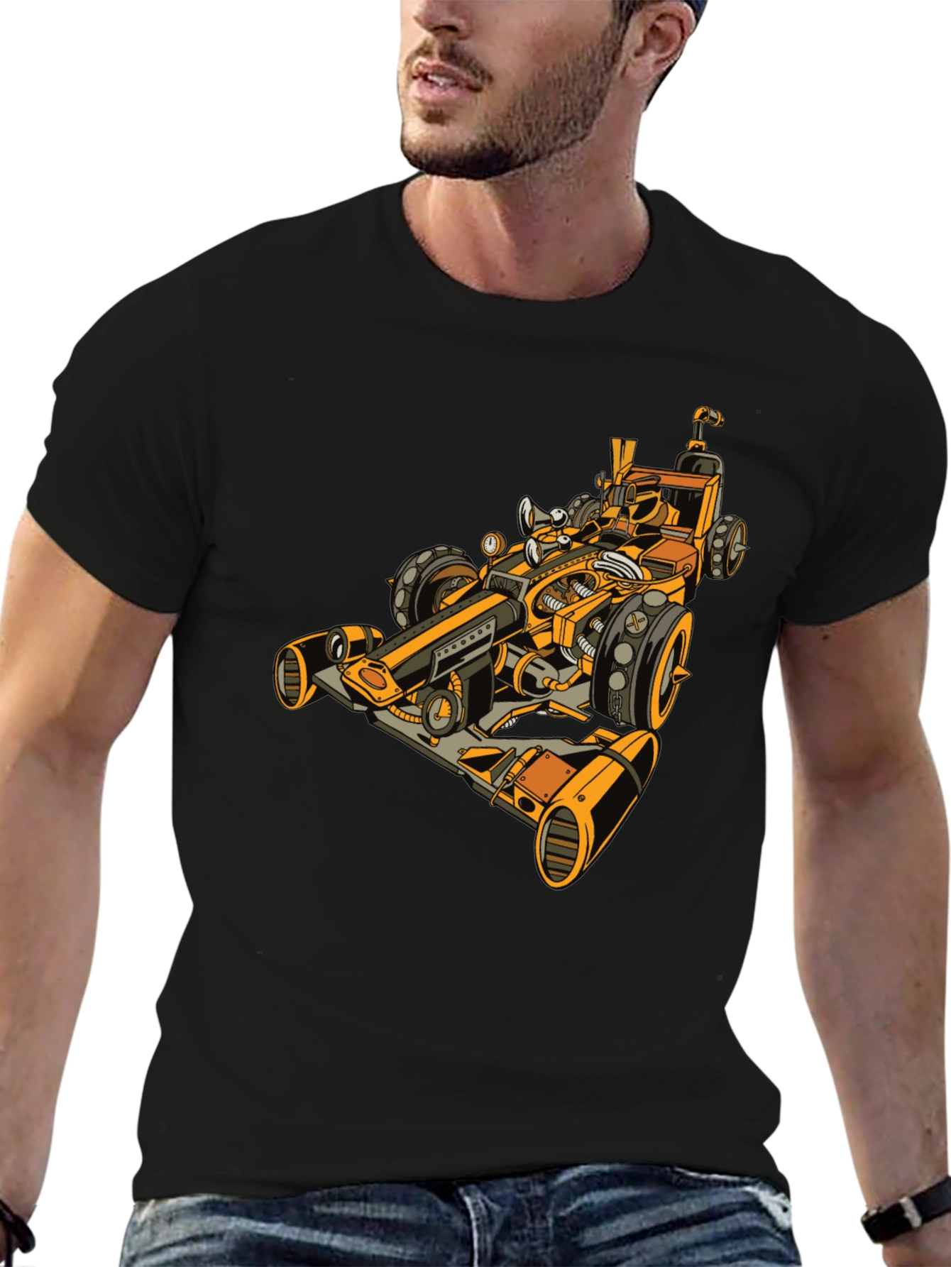 Steampunk Racecar Graphic Tee - Cool Unique Design
