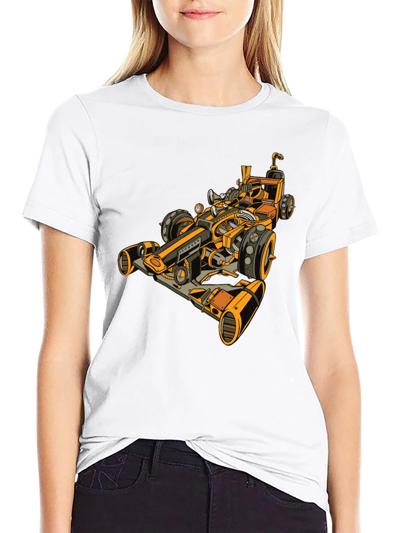 Steampunk Racecar Graphic Tee - Cool Unique Design