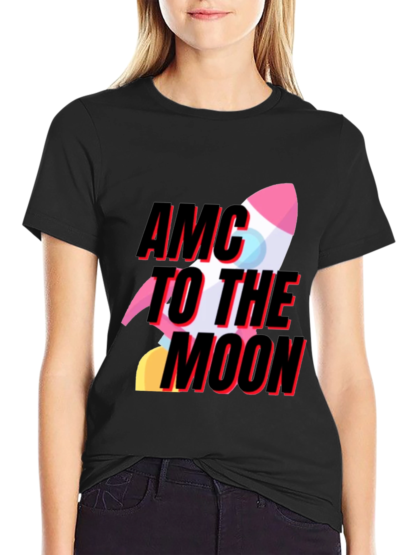 AMC To The Moon Graphic Tee - Trendy T-Shirt